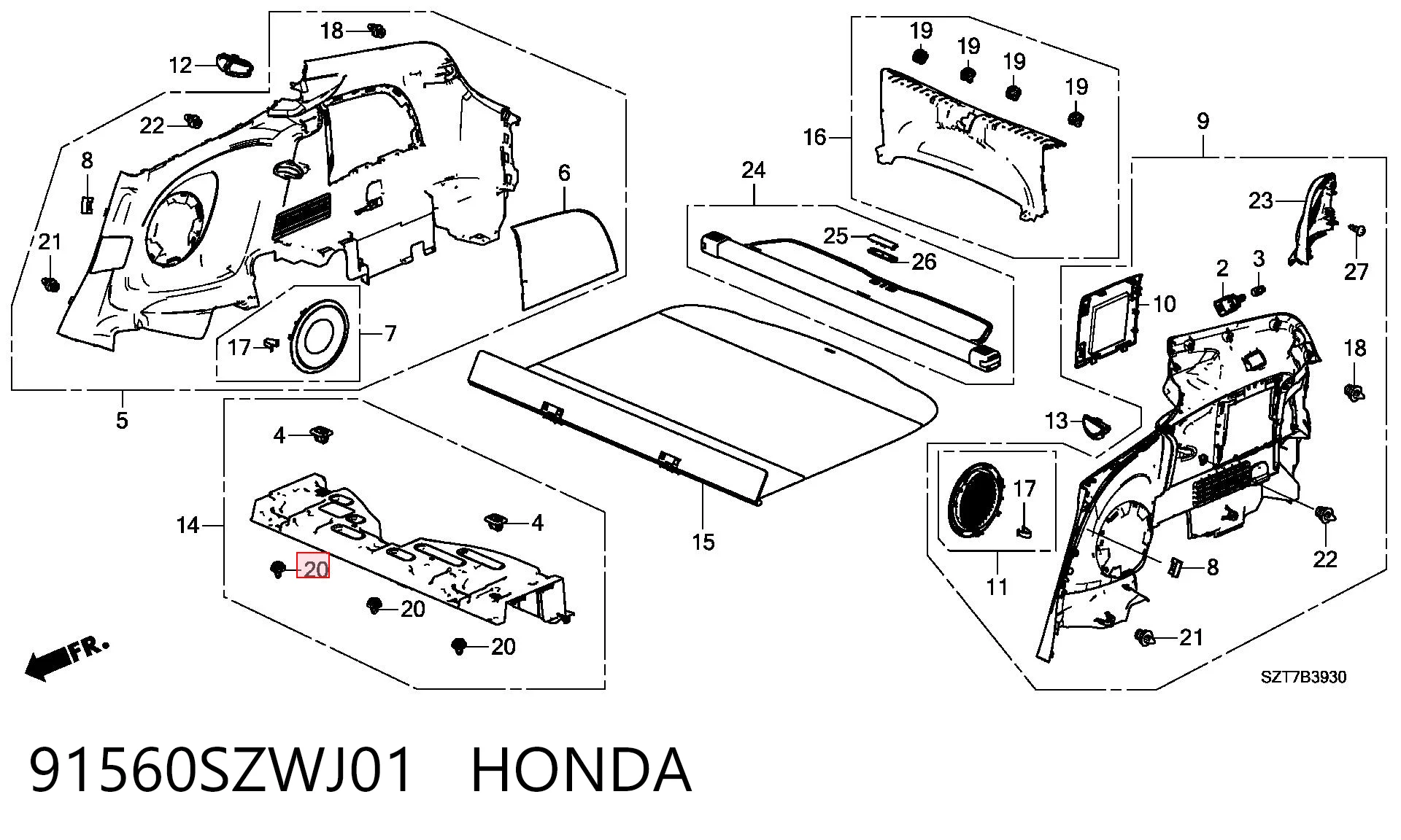 91560SZWJ01 Honda 