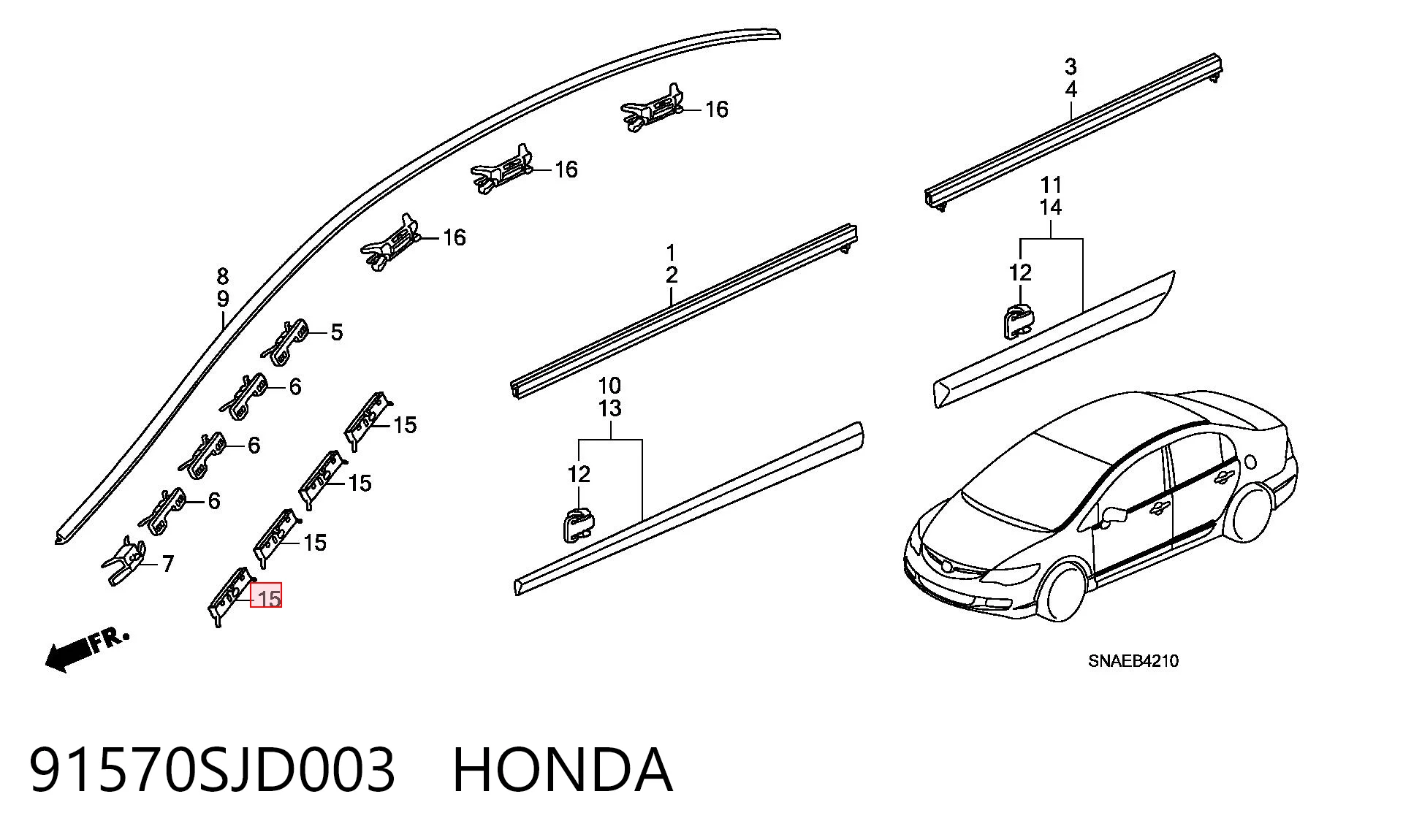 91570SJD003 Honda Автостекло