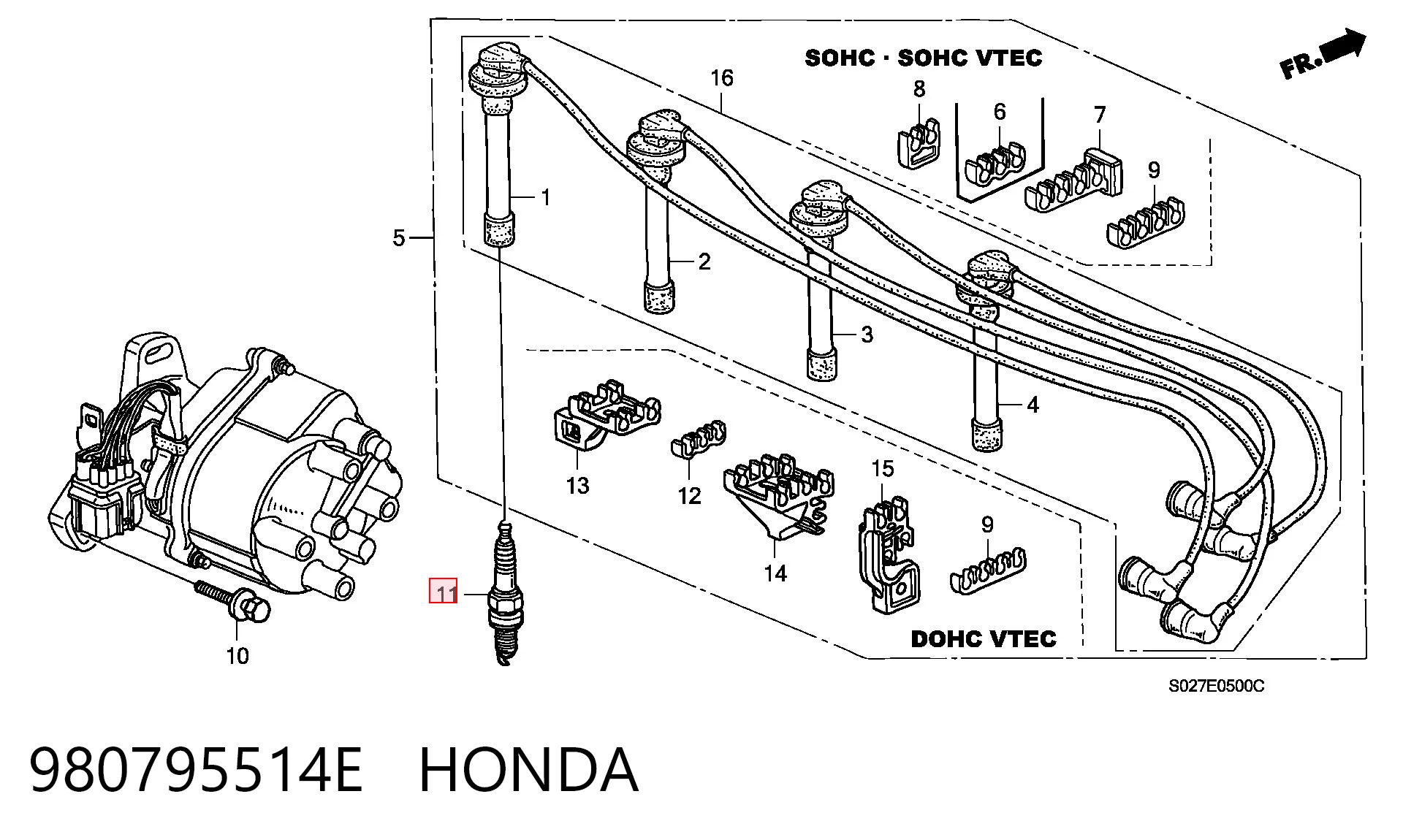 980795514E Honda Свечи зажигания