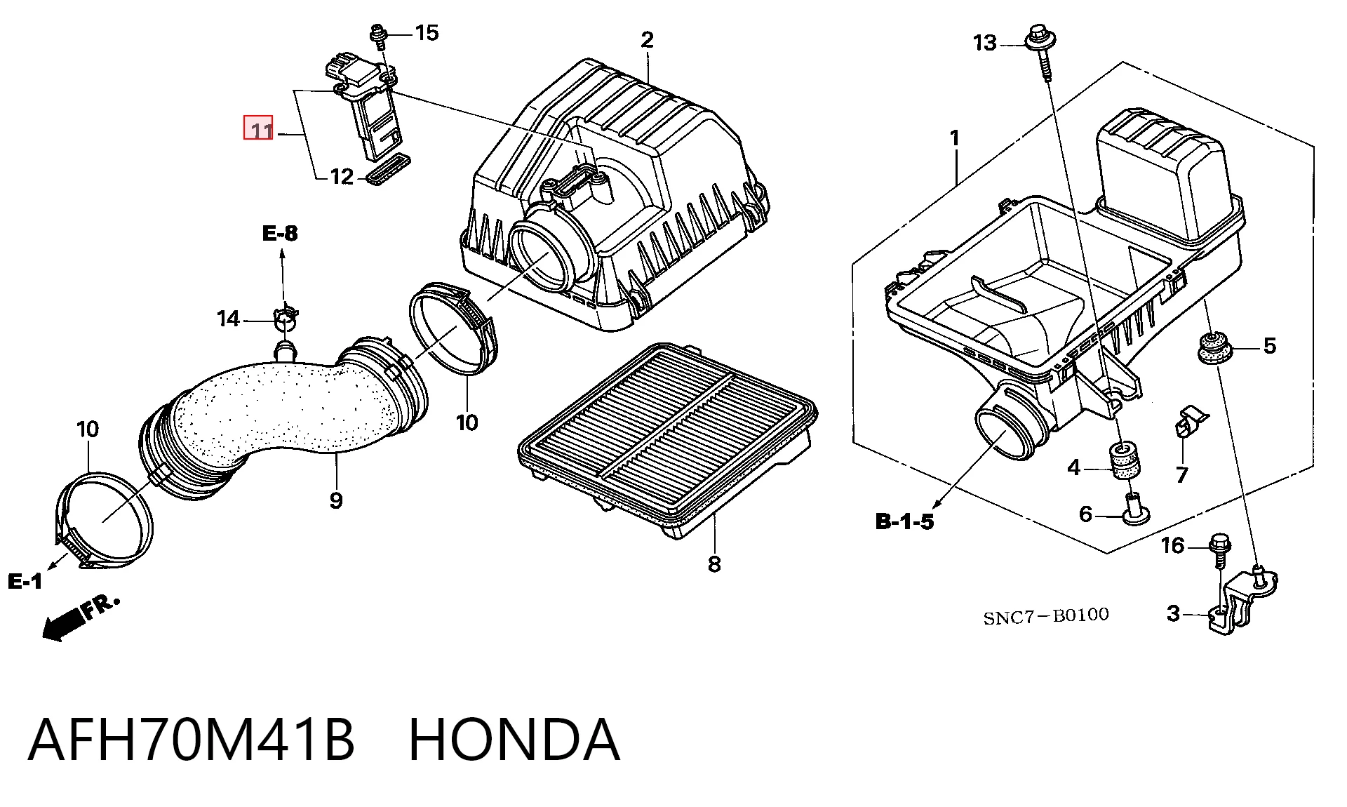 AFH70M41B Honda Датчик расхода воздуха