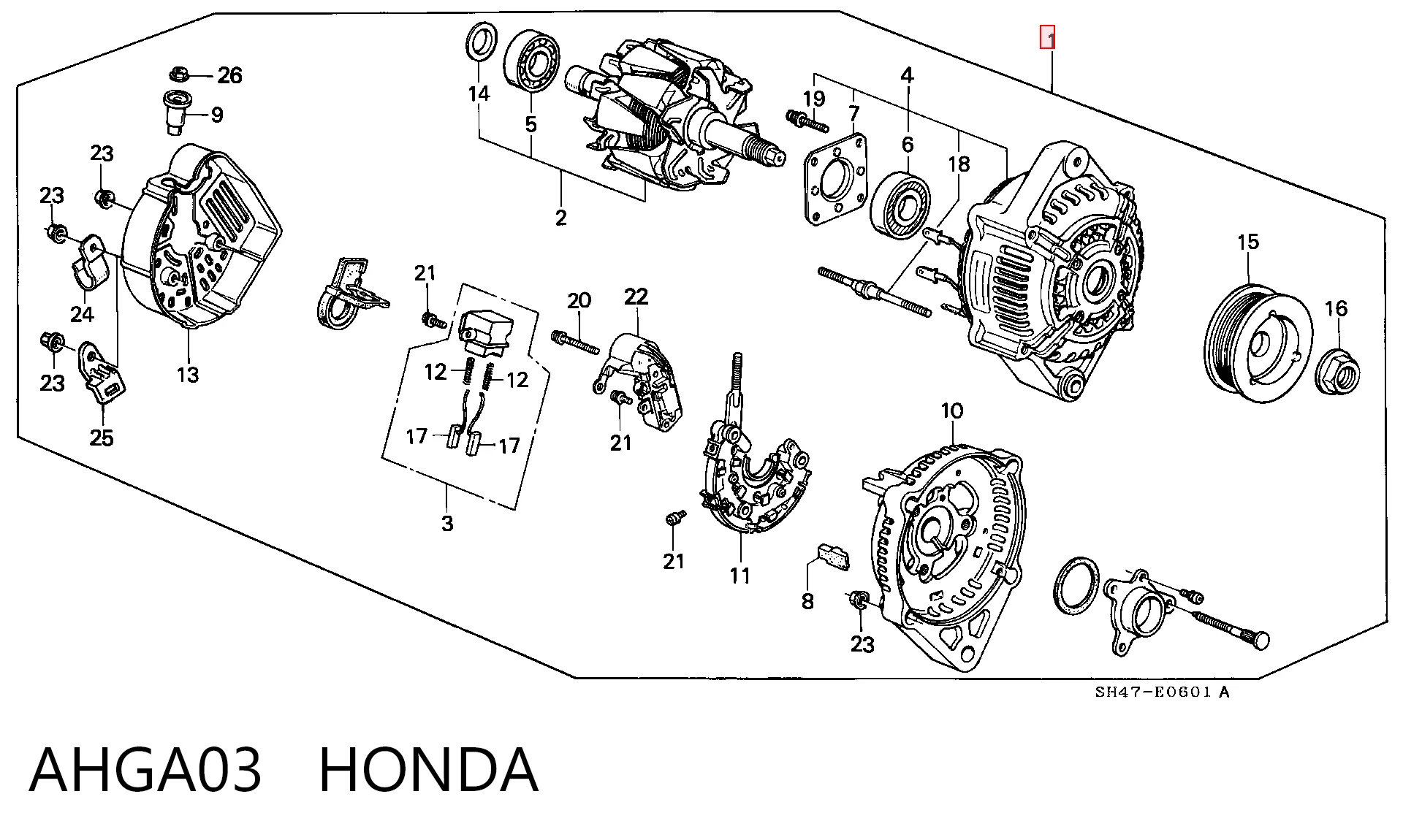 AHGA03 Honda Генератор автомобильный