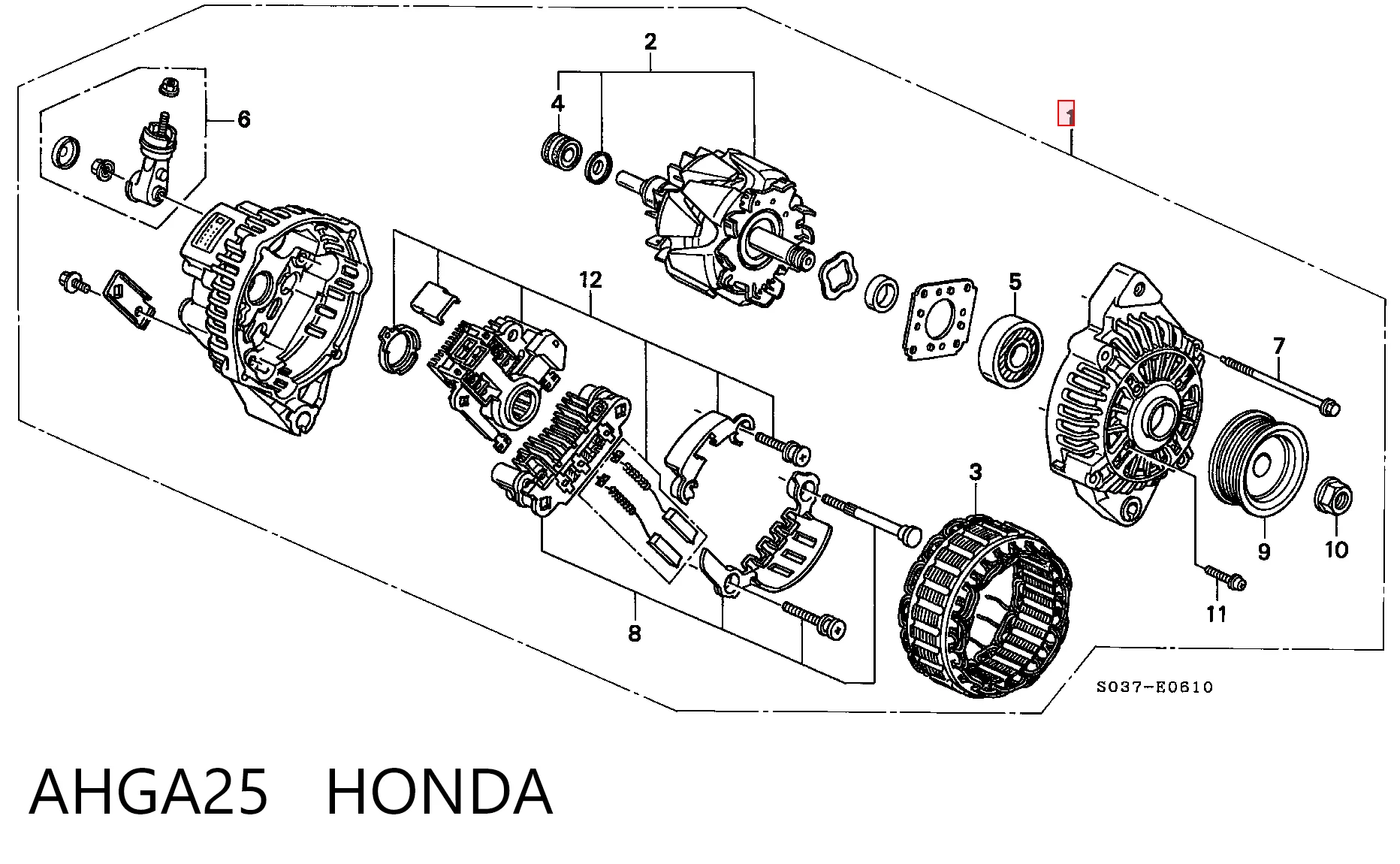 AHGA25 Honda Генератор автомобильный