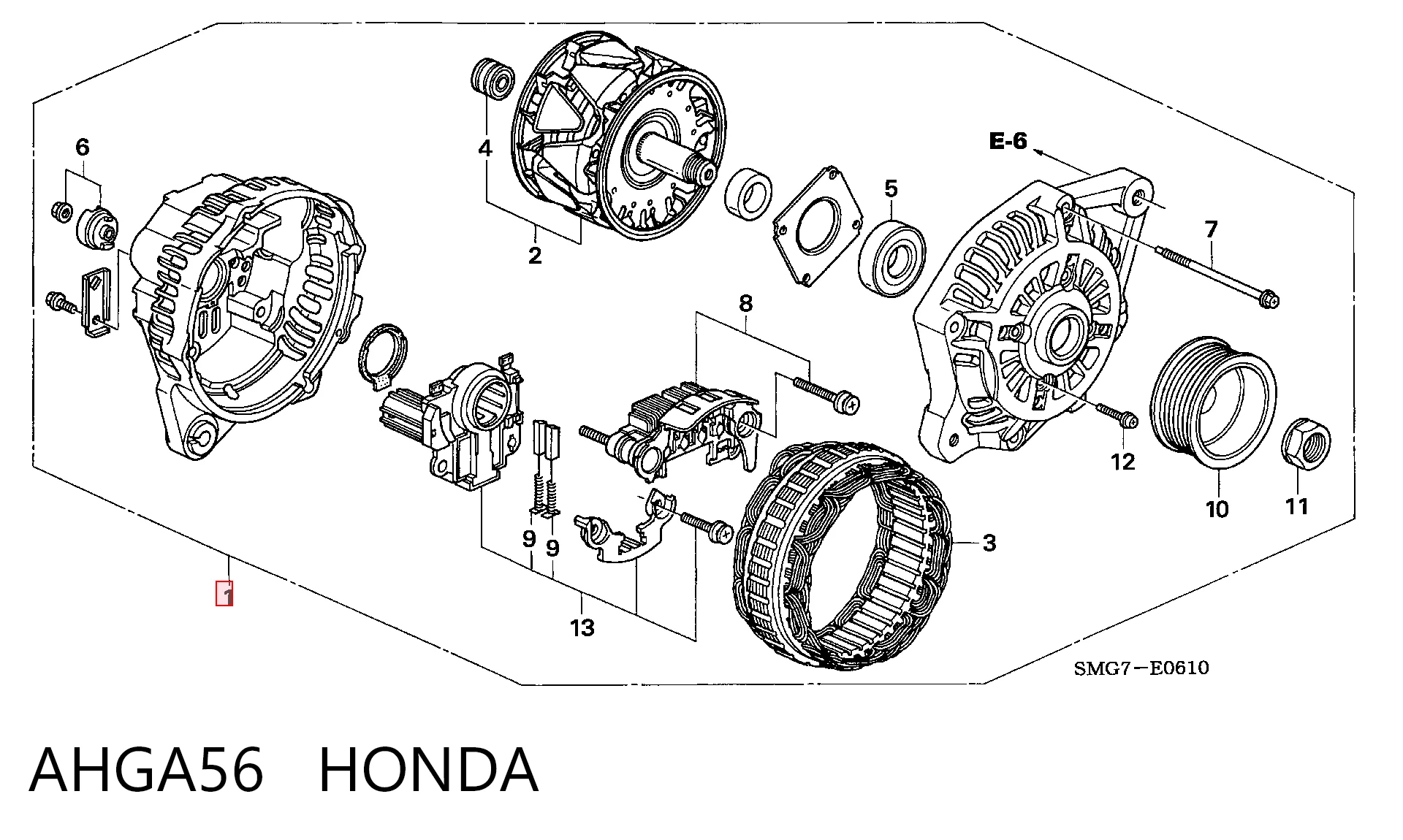 AHGA56 Honda Генератор автомобильный