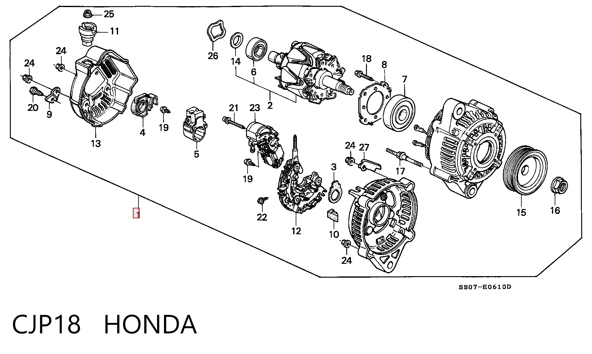 CJP18 Honda Генератор автомобильный