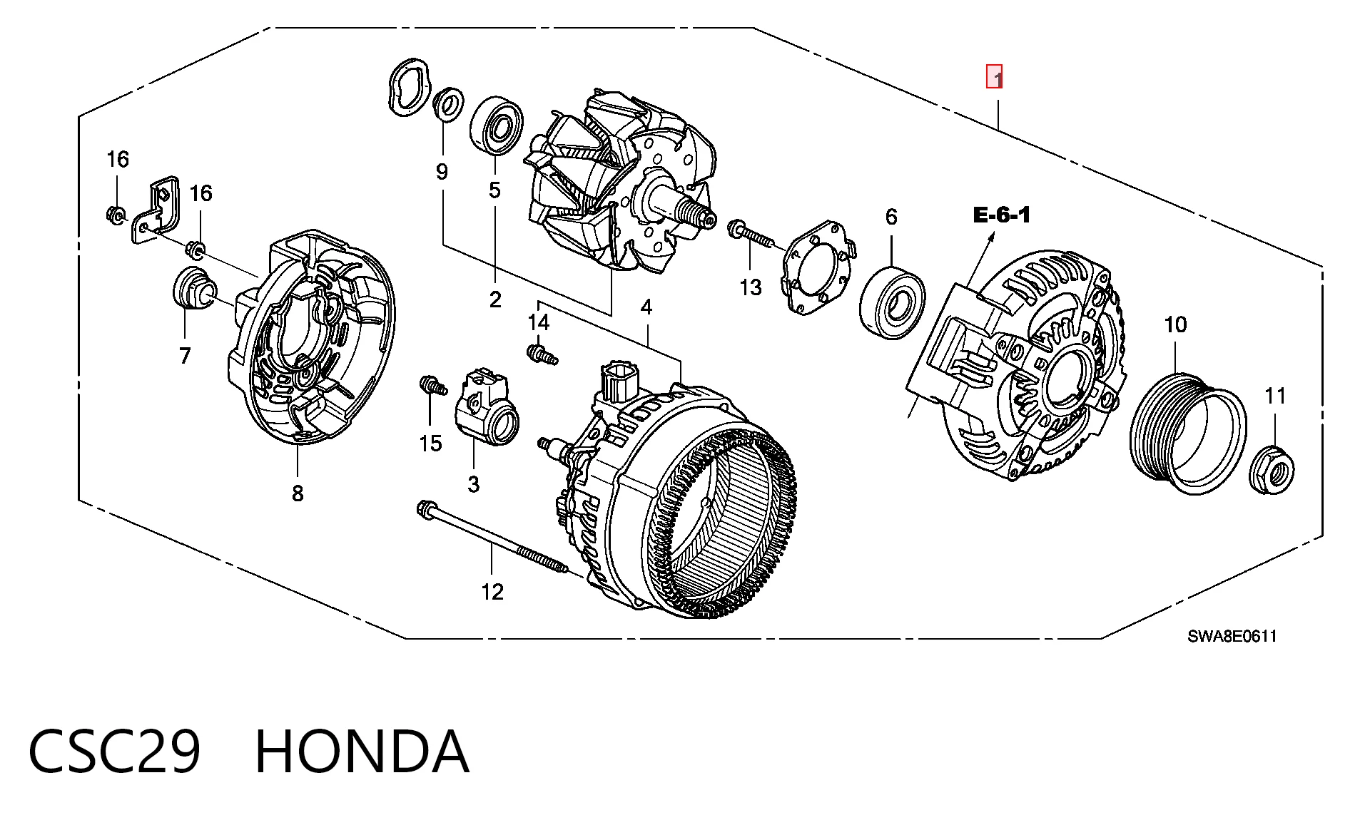 CSC29 Honda Генератор автомобильный