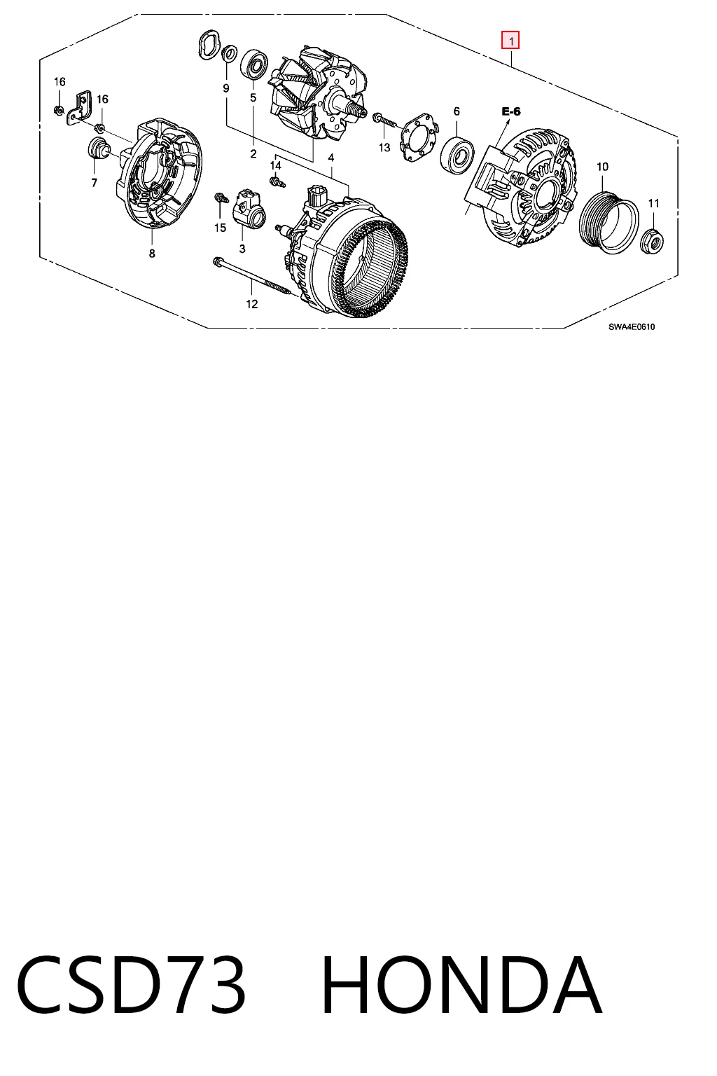 CSD73 Honda Генератор автомобильный