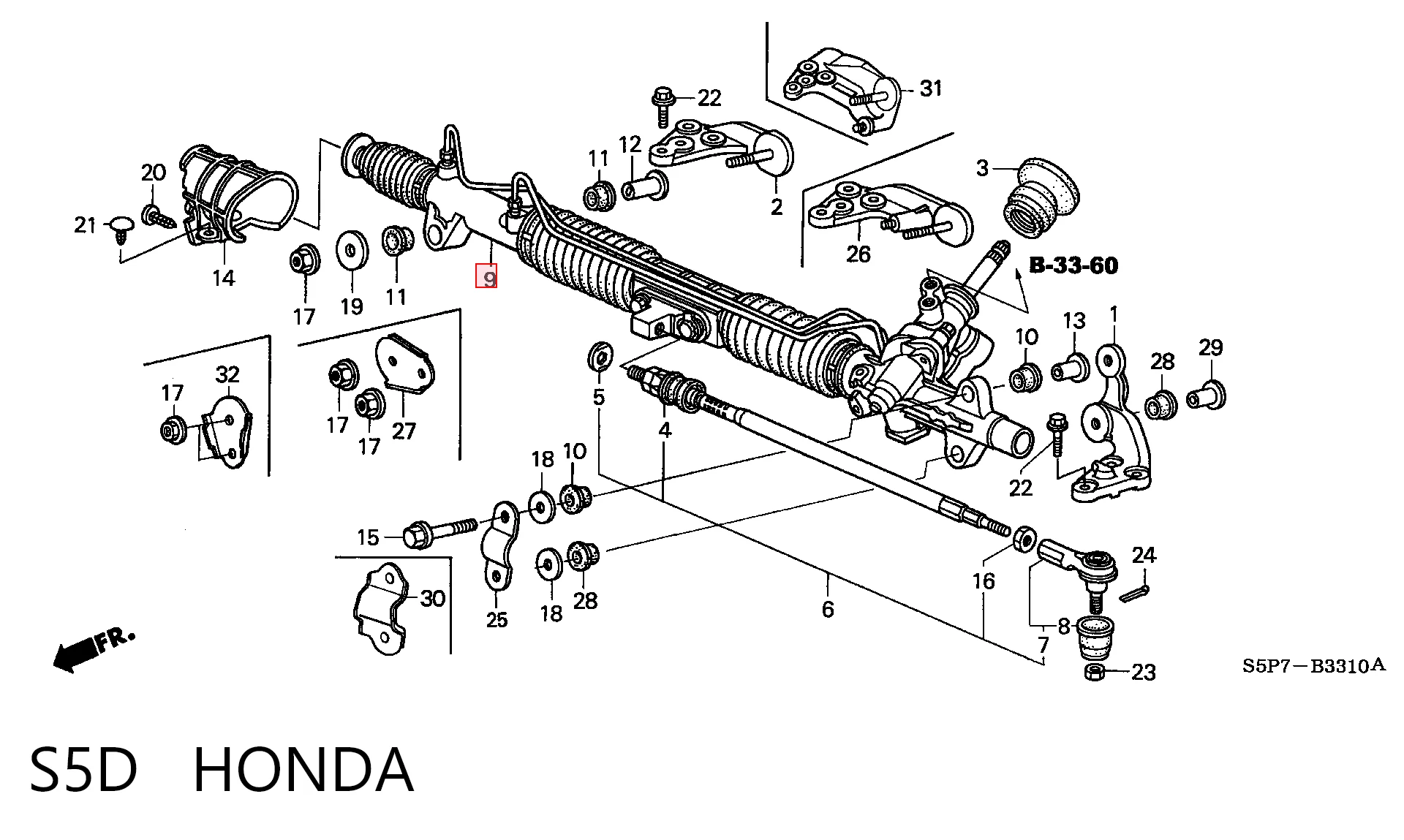S5D Honda Управление рулевое в сборе