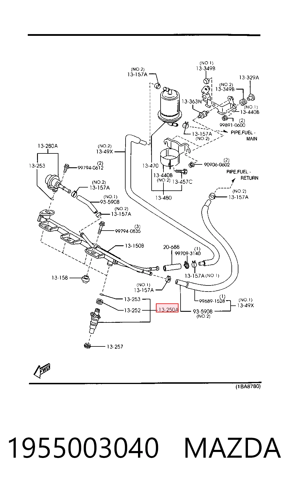 1955003040 Mazda Топливные форсунки