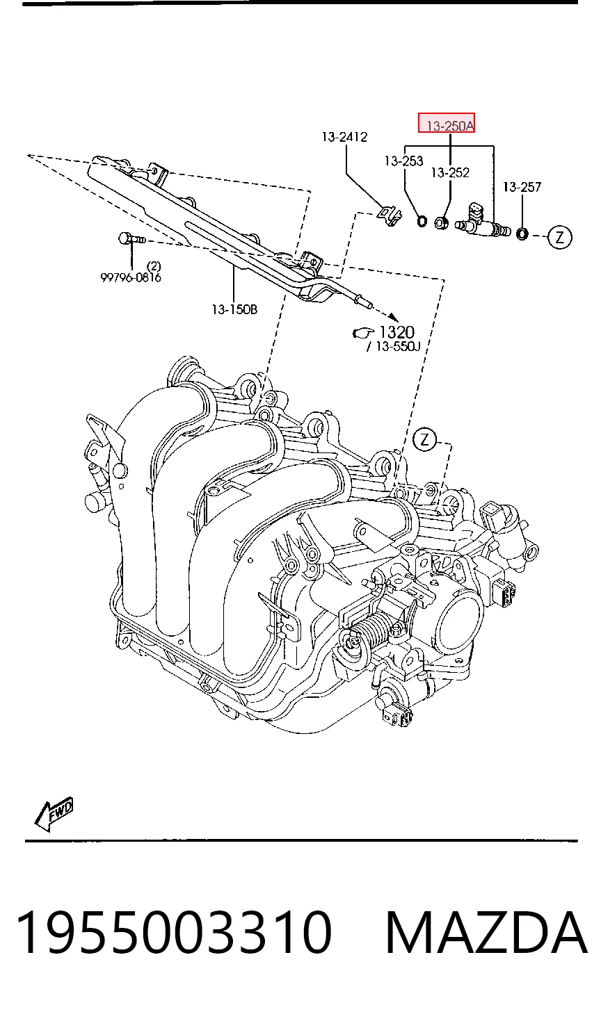 1955003310 Mazda Топливные форсунки
