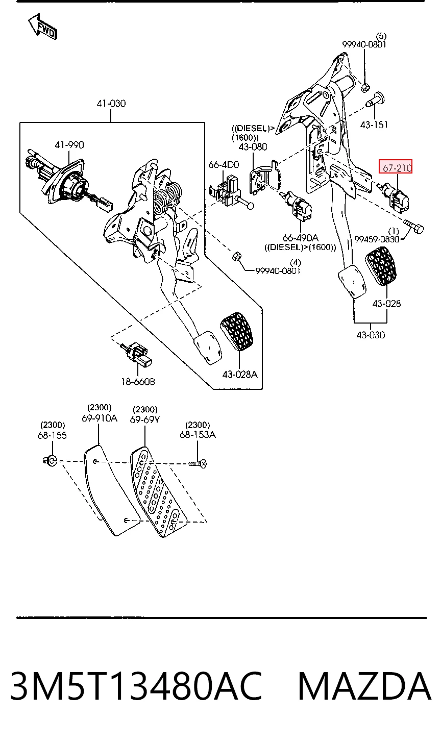  Датчик стоп сигнала Ford Transit 6