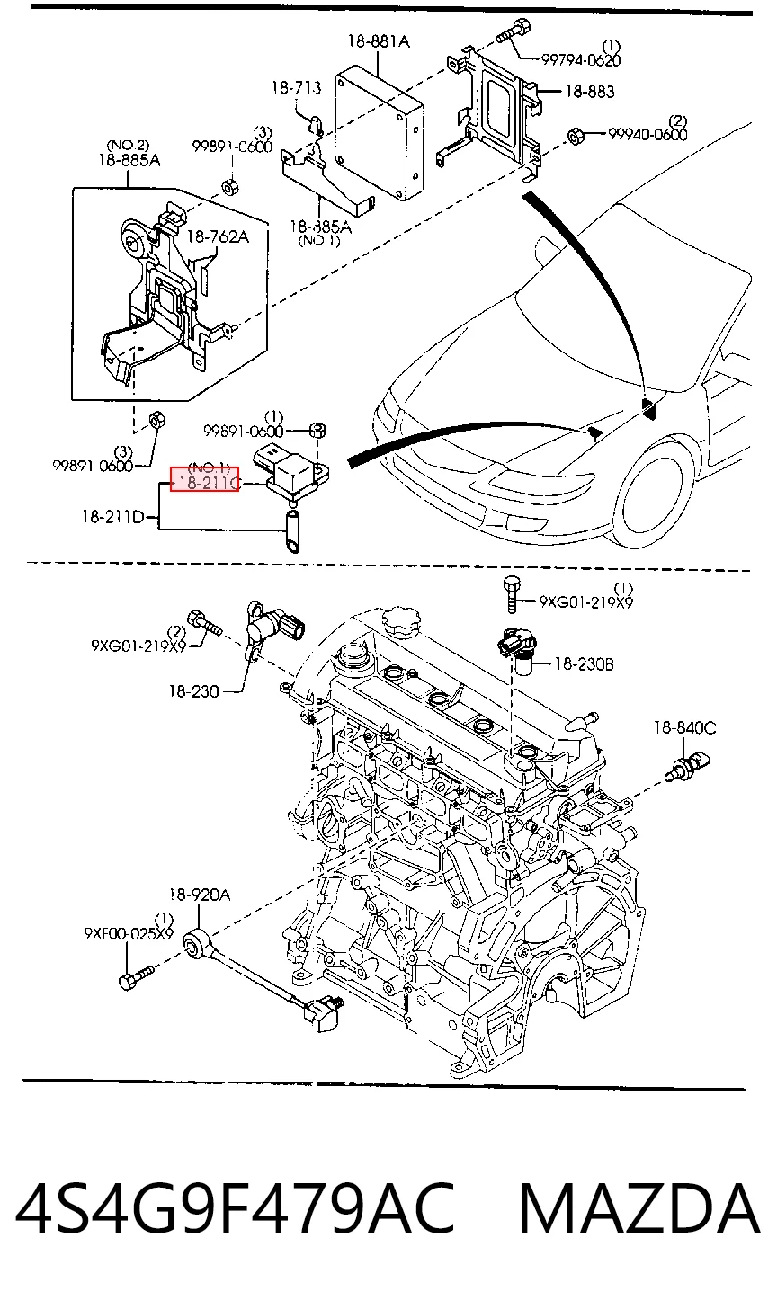 4S4G9F479AC Mazda Датчик давления воздуха