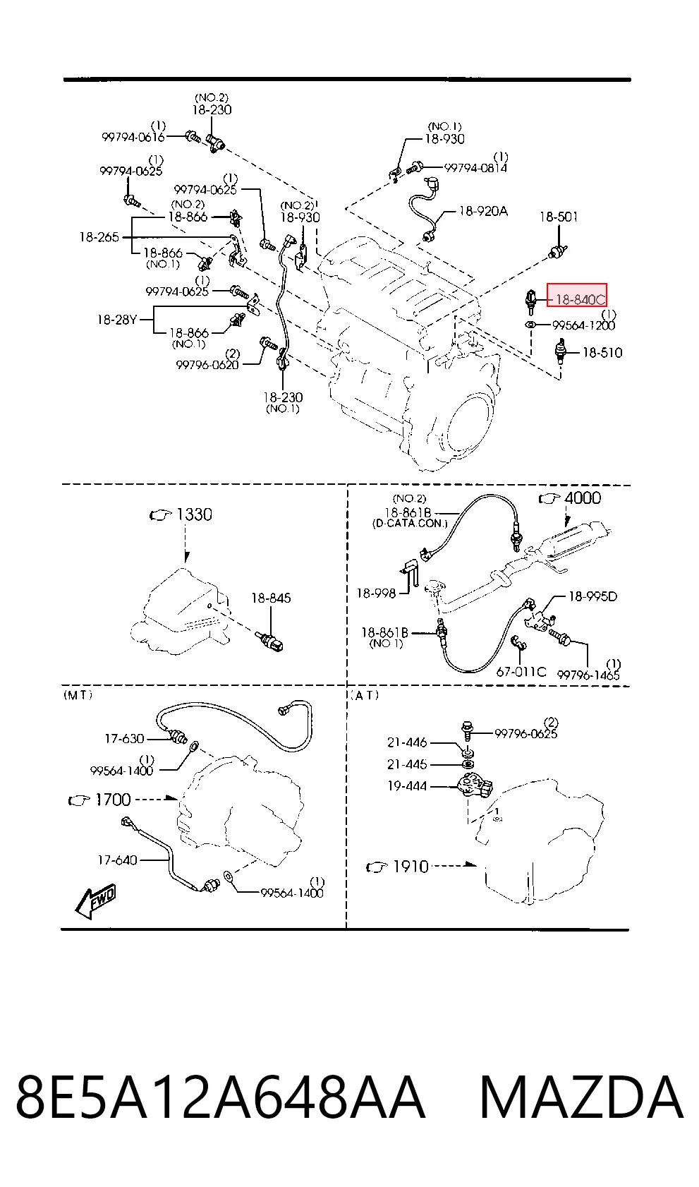 8E5A12A648AA Mazda Термовыключатель