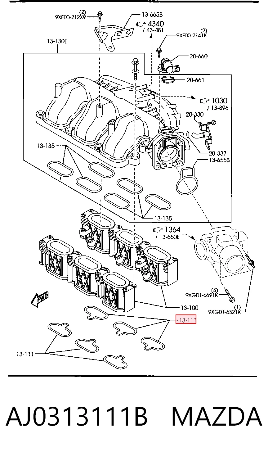 Прокладка впускного коллектора нижняя Ford 4429264 цена, от 11.05 USD