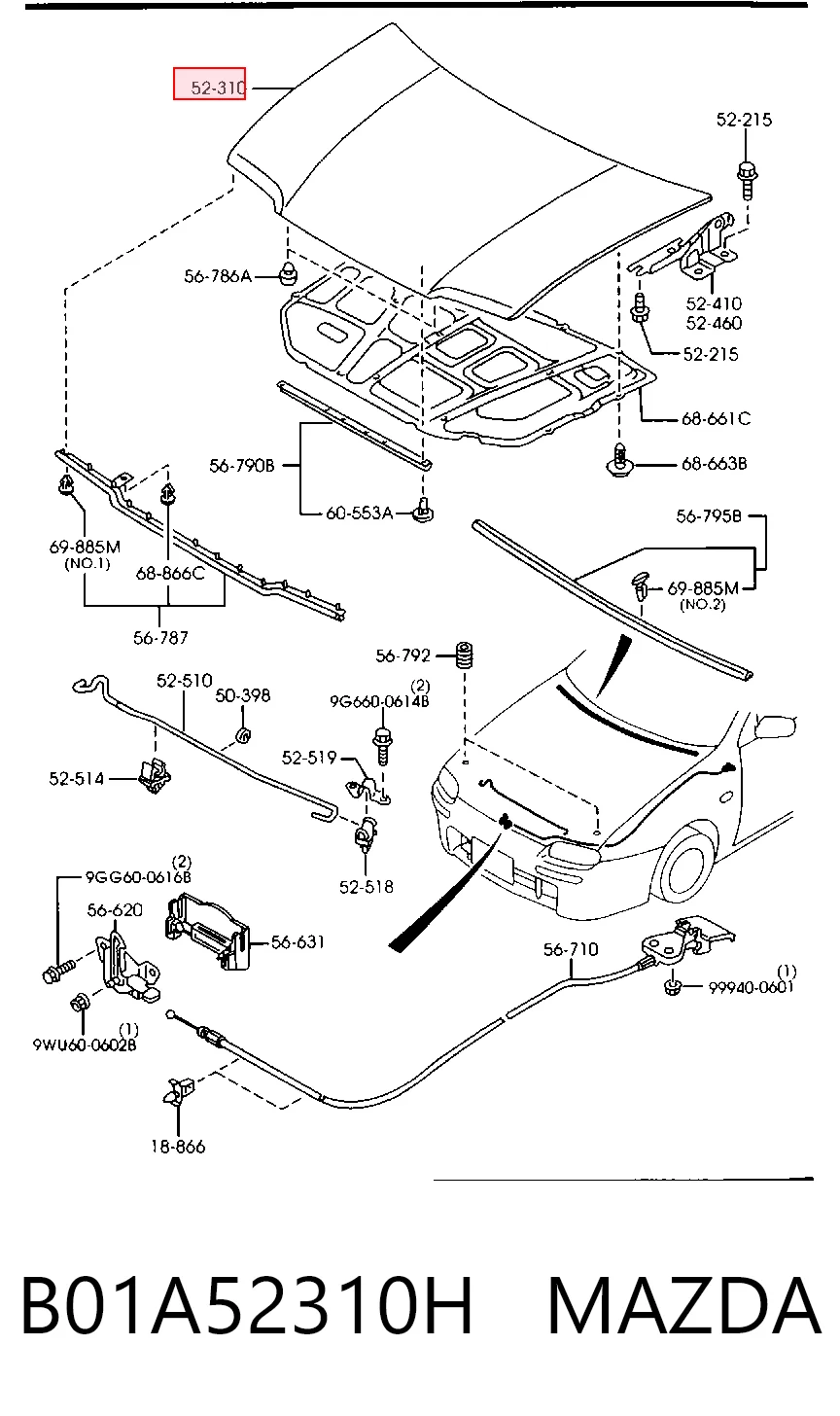 Капот на Mazda 323 F V BA