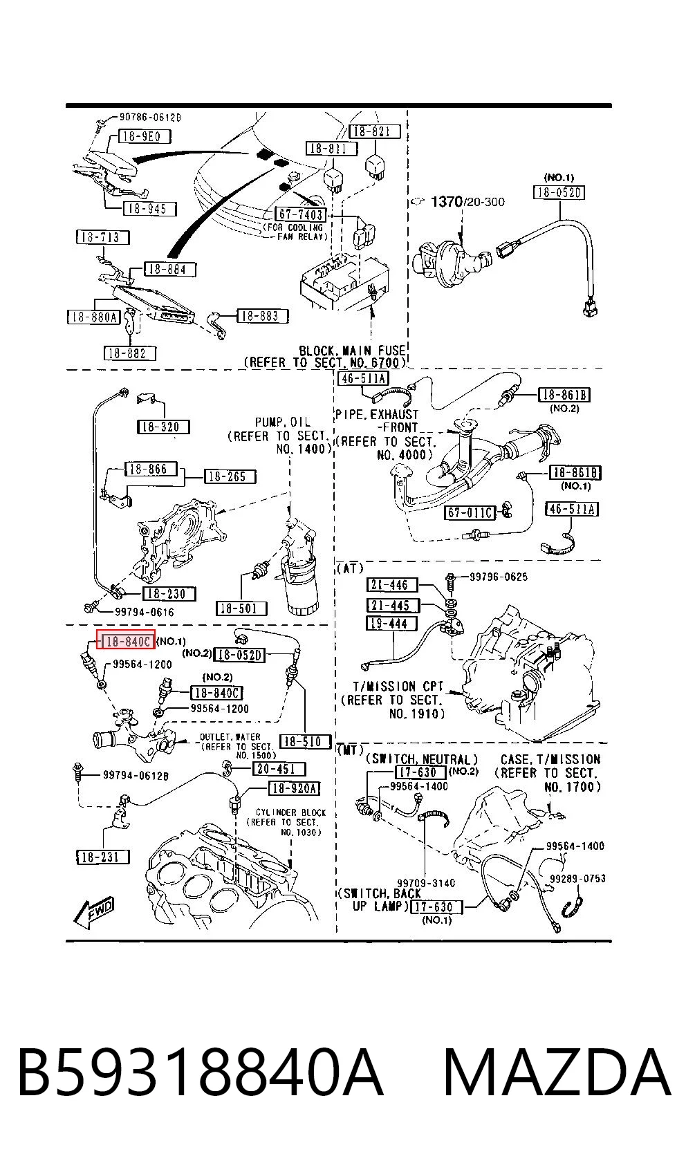 B59318840A Mazda Термовыключатель