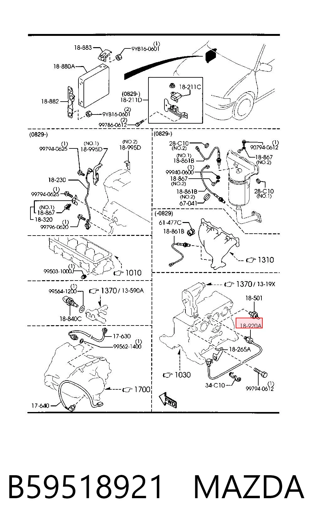Датчик детонации Mazda Demio DW