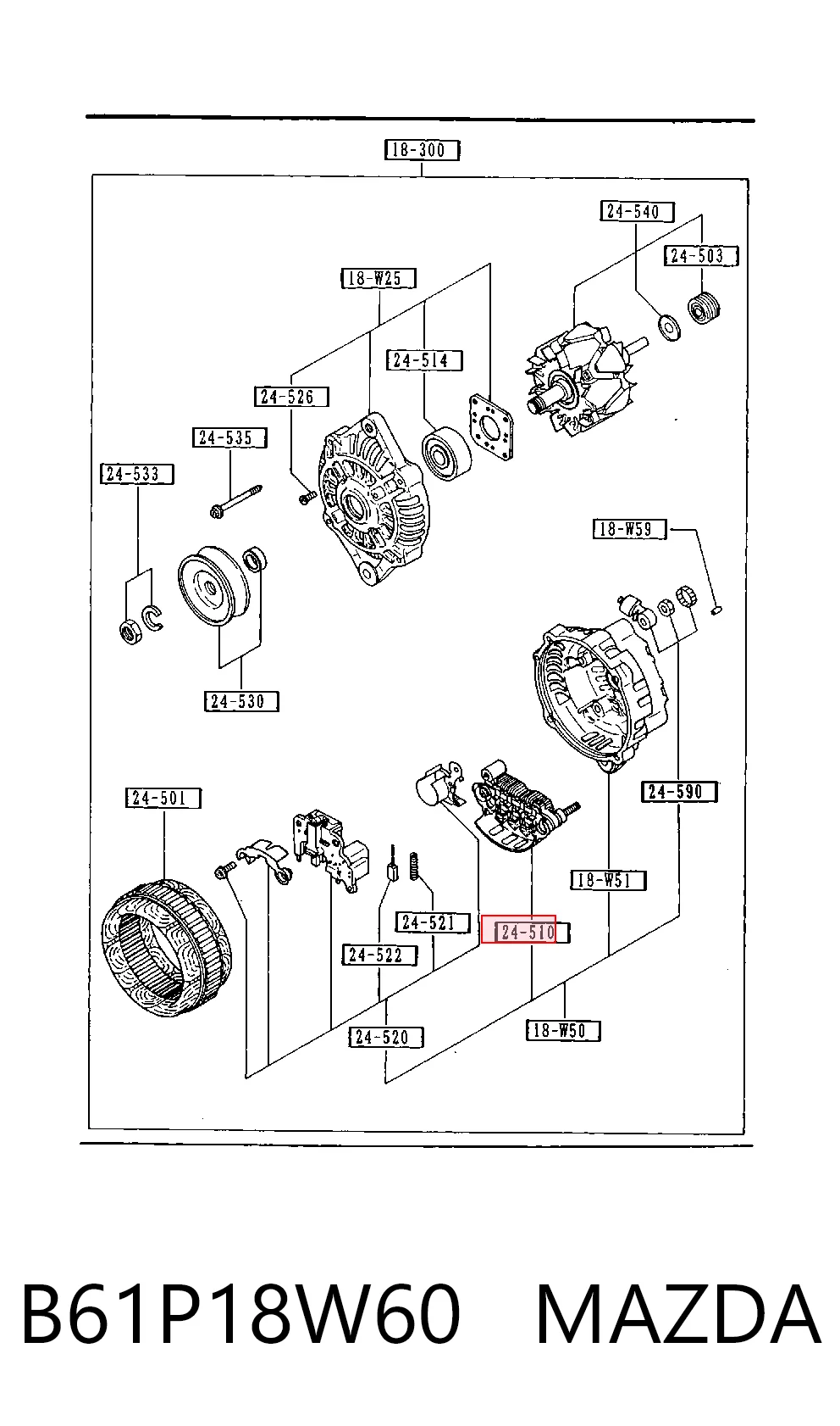 Выпрямитель генератора на Mazda 323 S IV BG
