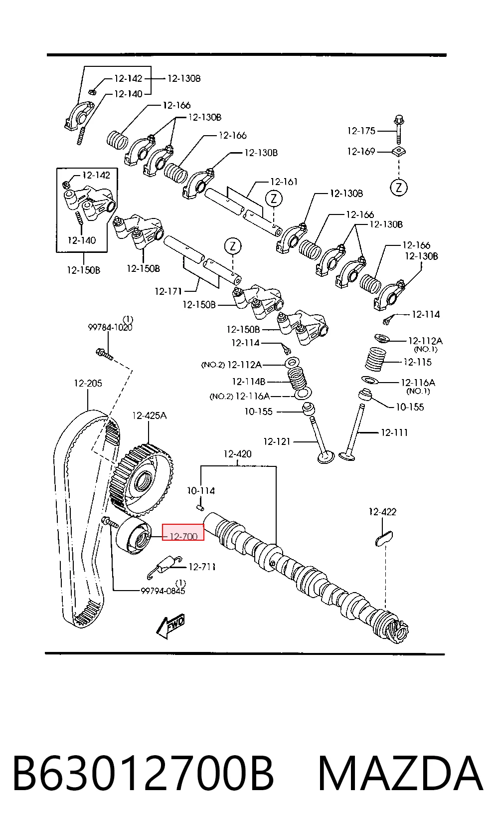 Купить B63012700B Hyundai/Kia Ролик натяжителя газораспределительного ремня