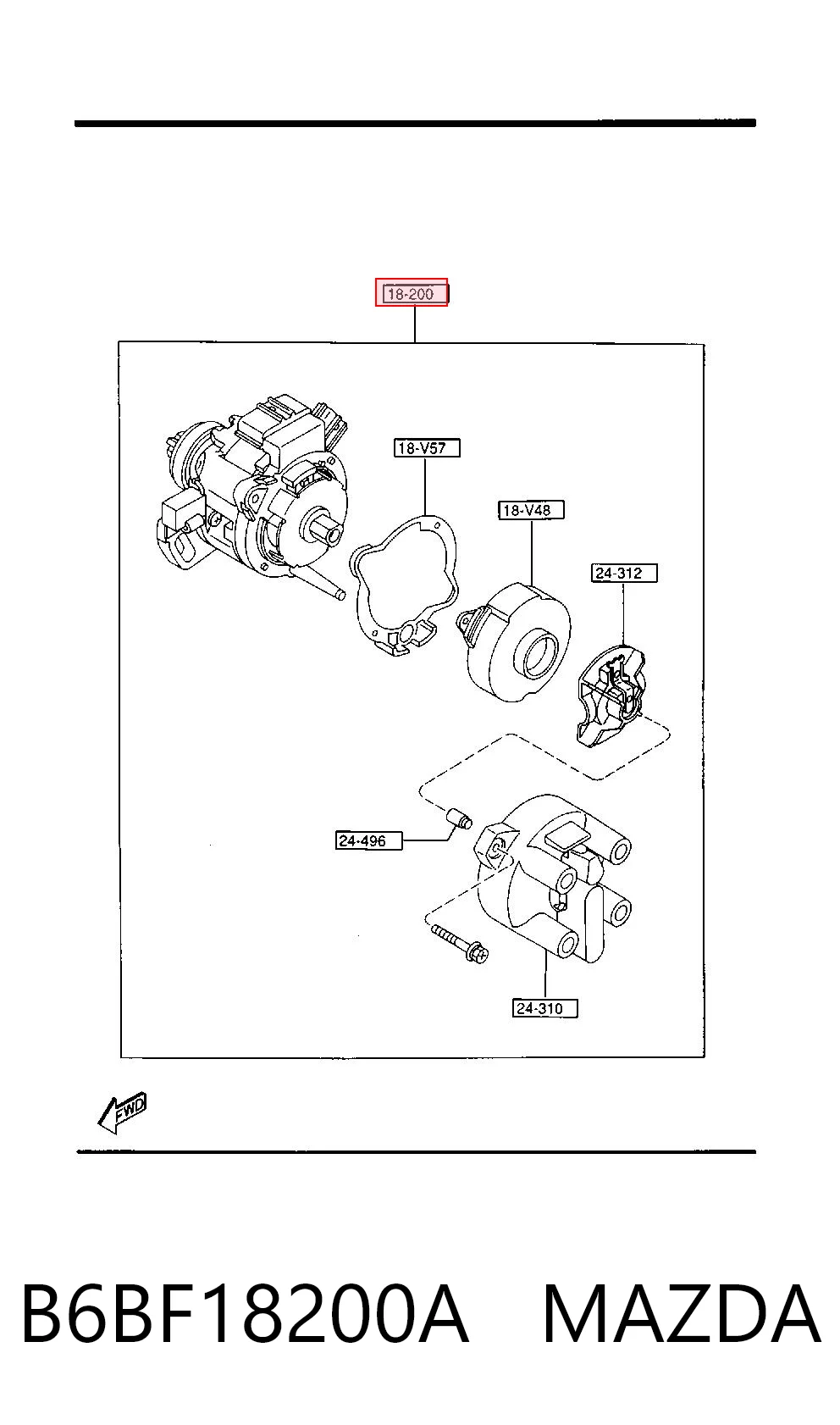 Распределитель зажигания (трамблер) на Mazda 323 F V BA