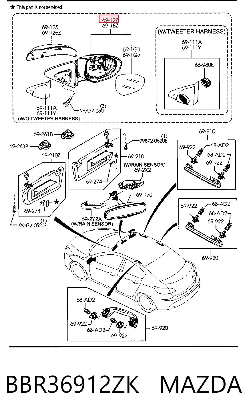 Правое зеркало 4542521S Polcar