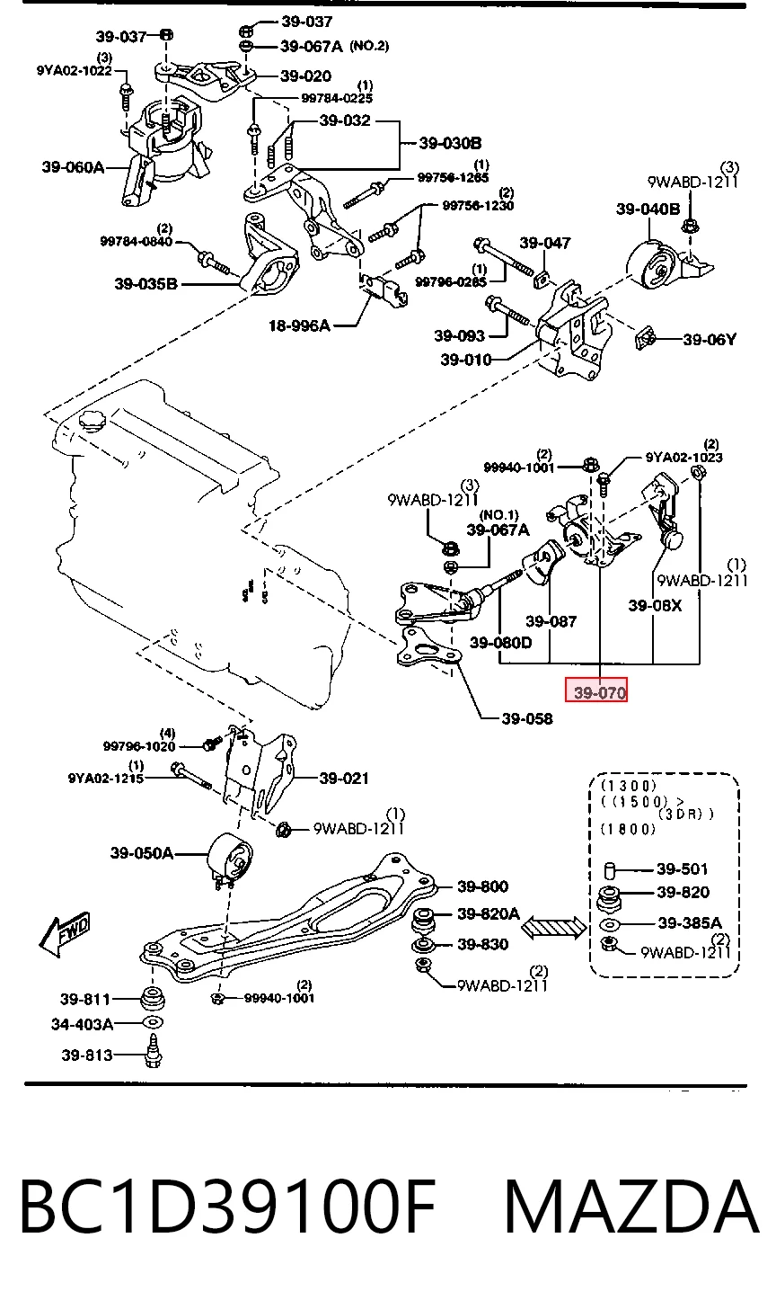NMS4182 NIPPON MOTORS Подушка (опора) двигателя, левая
