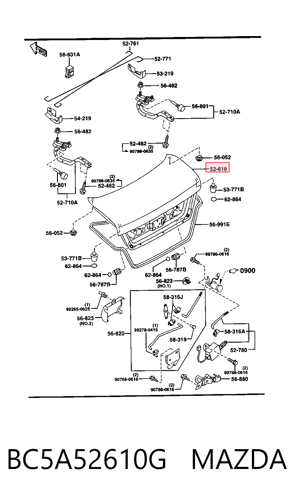 Крышка багажника Mazda 323 BA