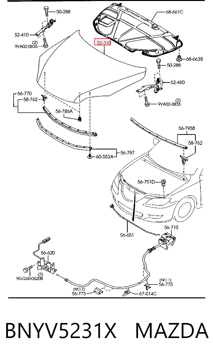 Капот на Mazda 3  BK12