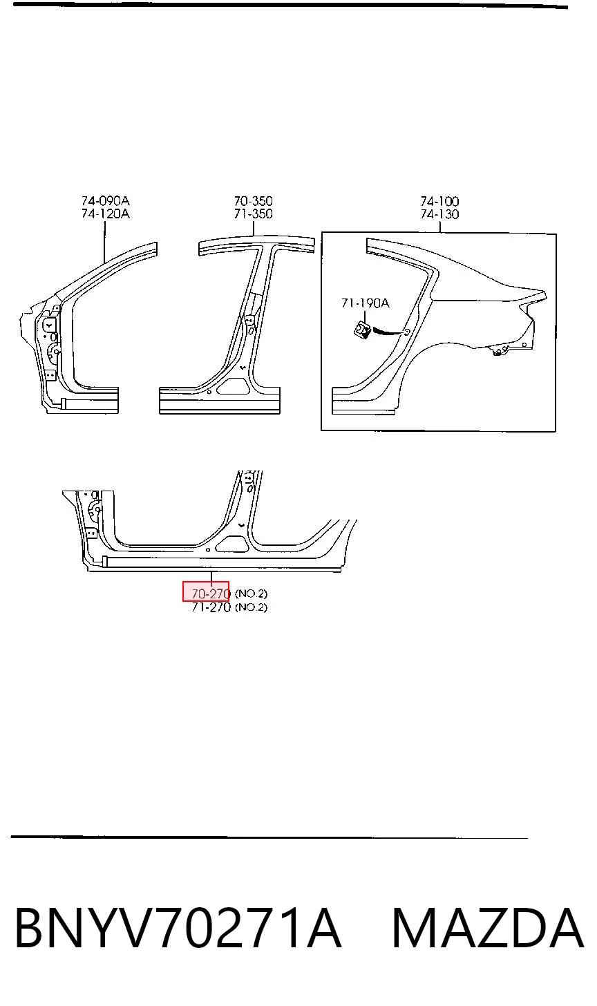 Порог внешний правый Mazda 3 BK12