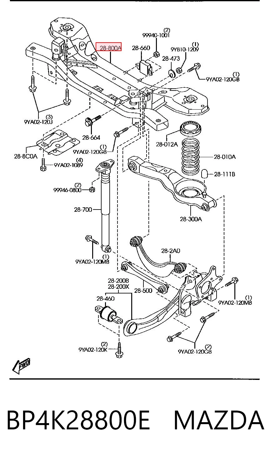 Подрамник задней подвески на Mazda 3  BK12