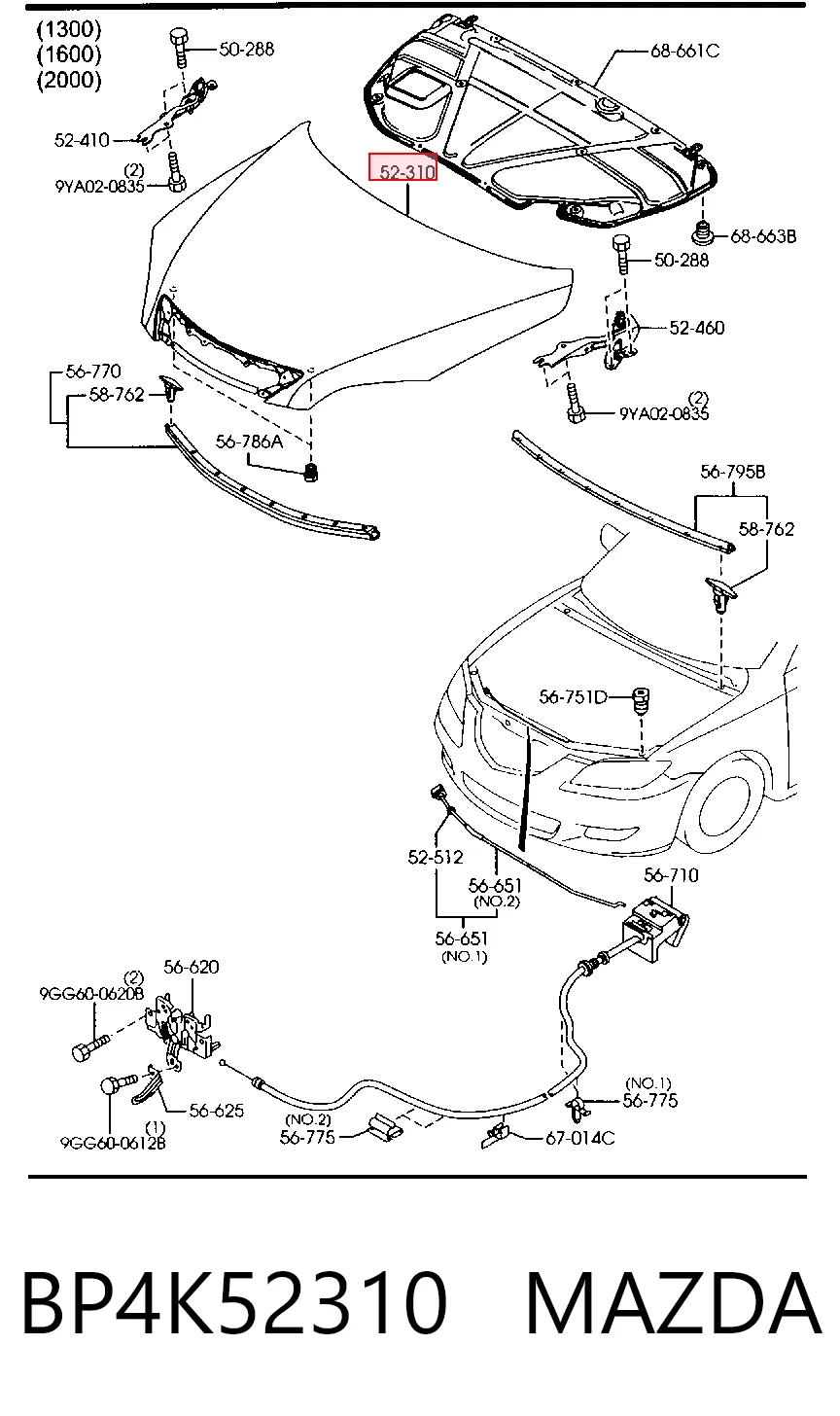 Капот на Mazda 3  BK