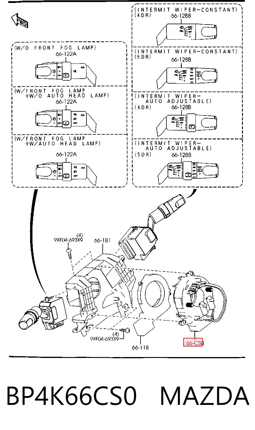 BP4K66CS0 Mazda Кольцо подушки безопасности