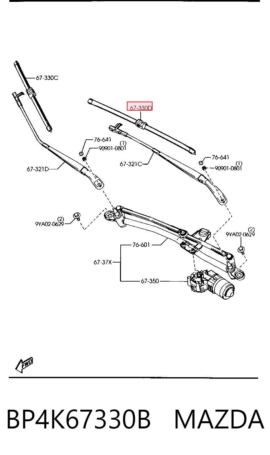 Щетки лобового стекла на Mazda 3  BK