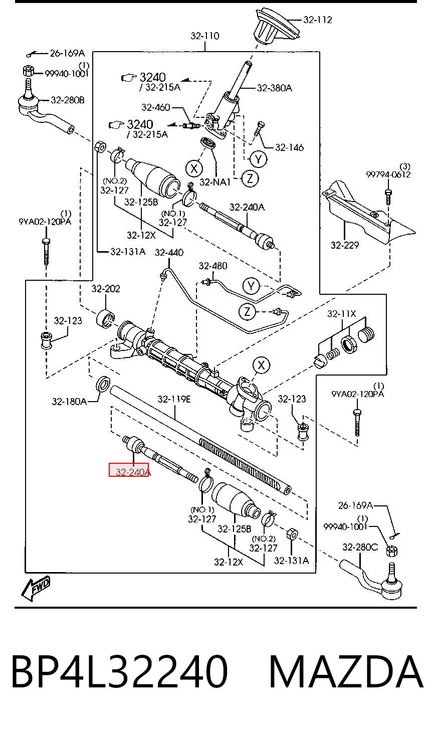 BP4L32240 Mazda Тяги рулевые