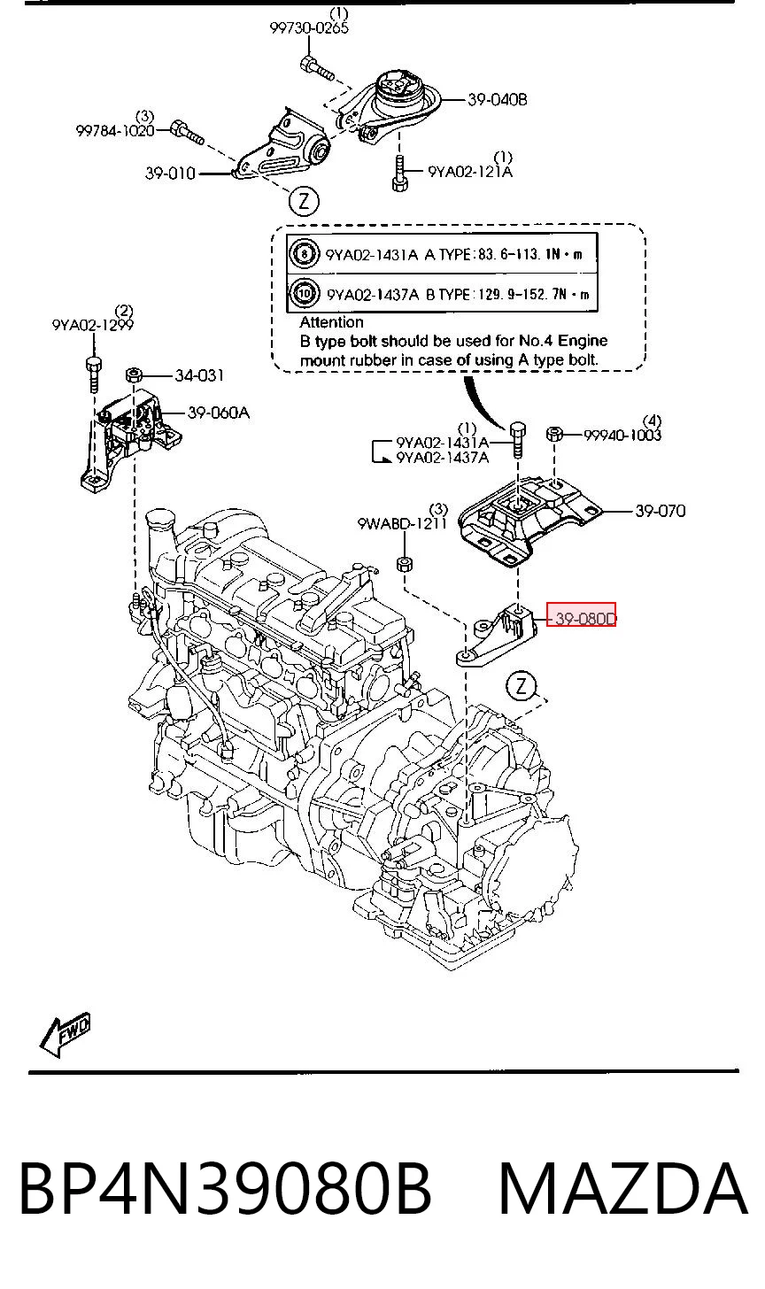 BP4N39080B Mazda