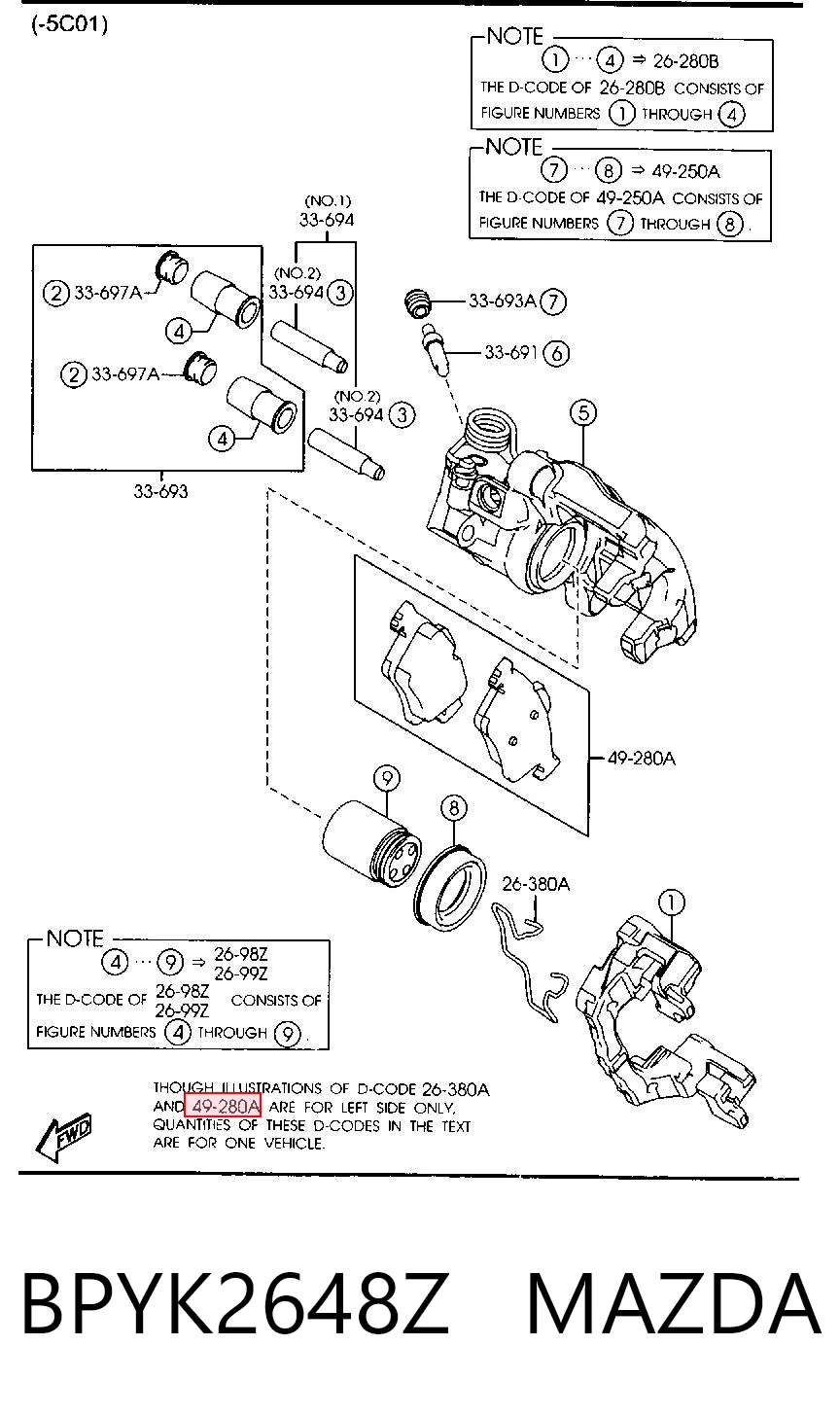 BPYK2648Z Mazda Колодки тормозные дисковые комплект