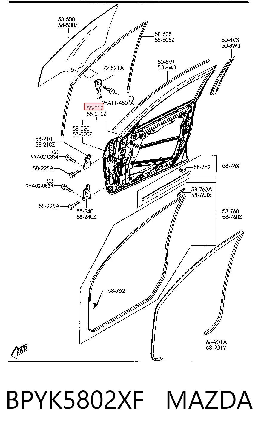 Дверь передняя правая на Mazda 3  BK