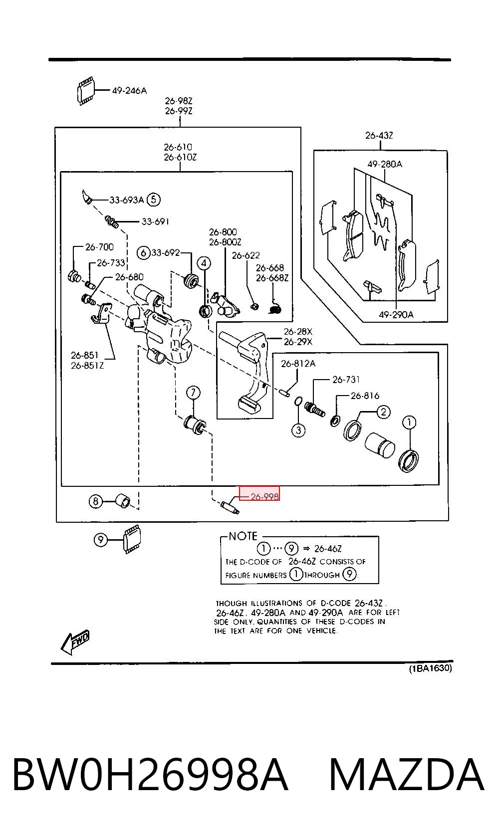 BW0H26998A Mazda