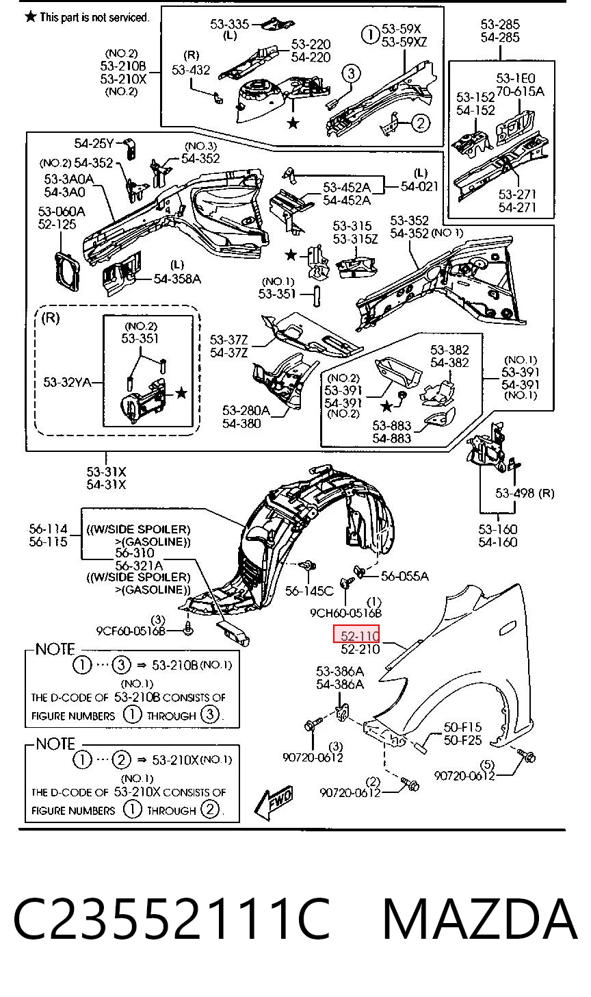 Переднее правое крыло на Mazda 5 I CR
