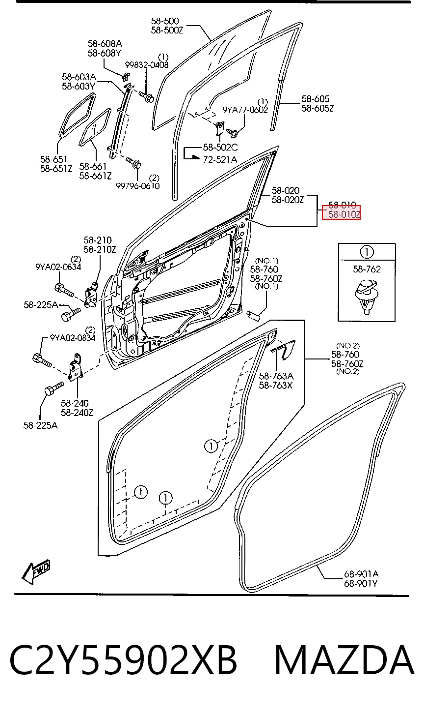 Водительская дверь на Mazda 5 I CR
