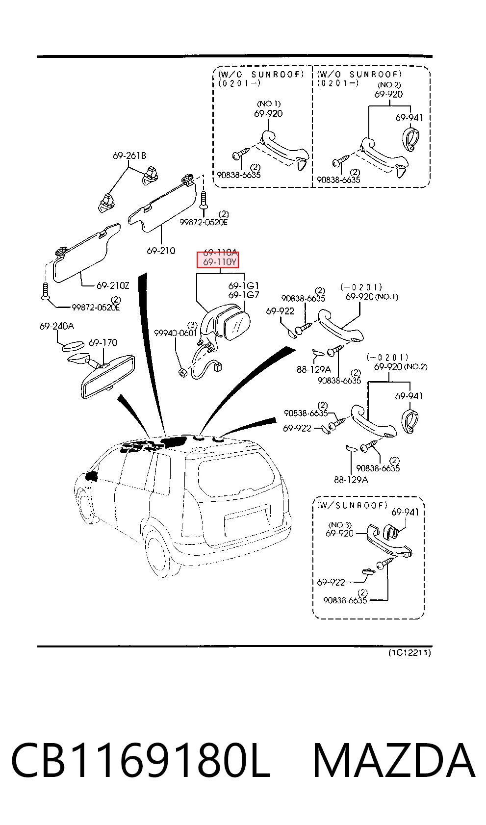Зеркало заднего вида, левое Mazda Premacy минивэн (CP) (1999 - 2005) цена, от  USD