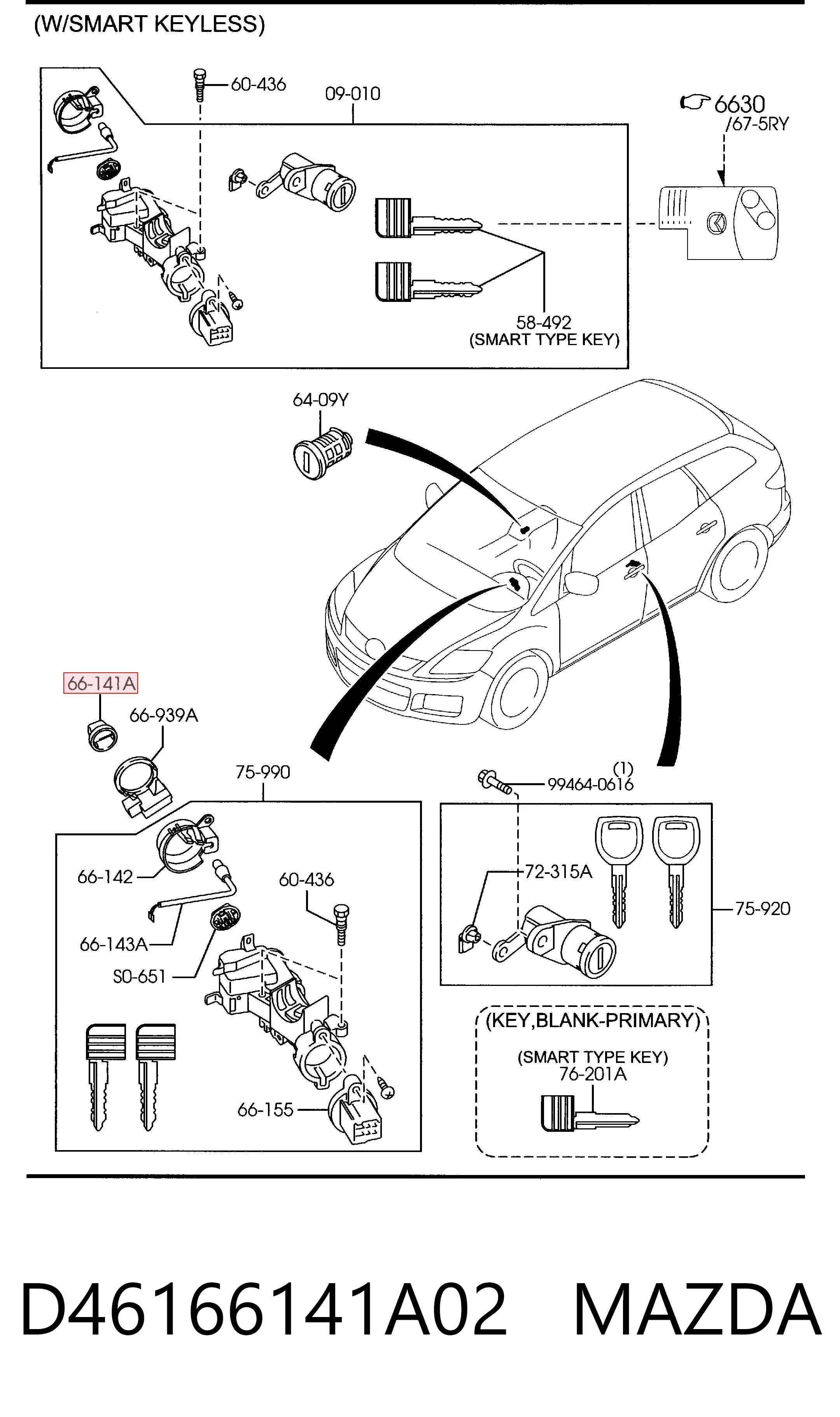 D46166141A02 Mazda Кнопка стоп-старт