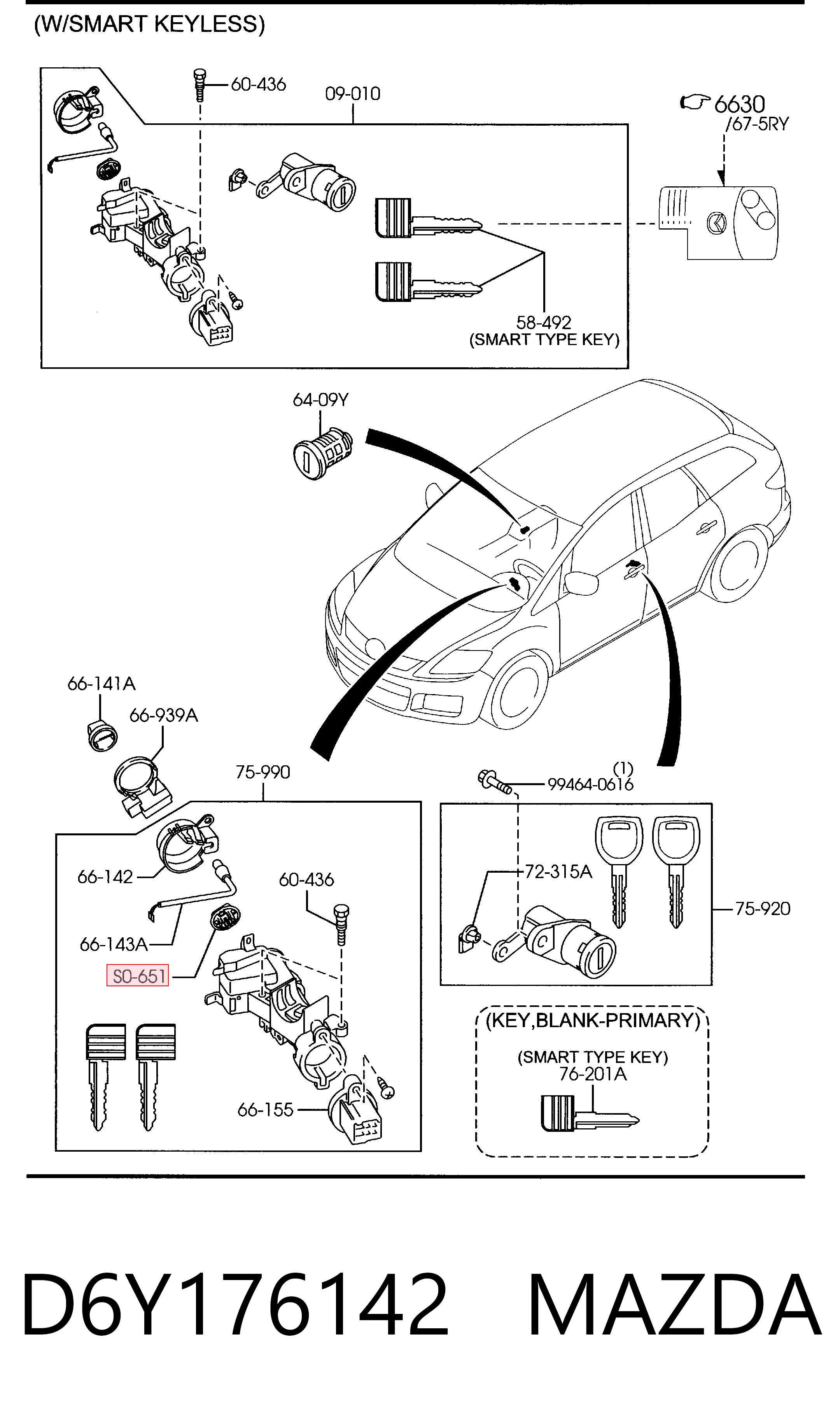 D6Y176142 Mazda Кнопка стоп-старт