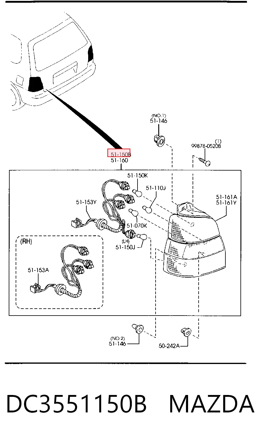Фонари задние на Mazda Demio  DW