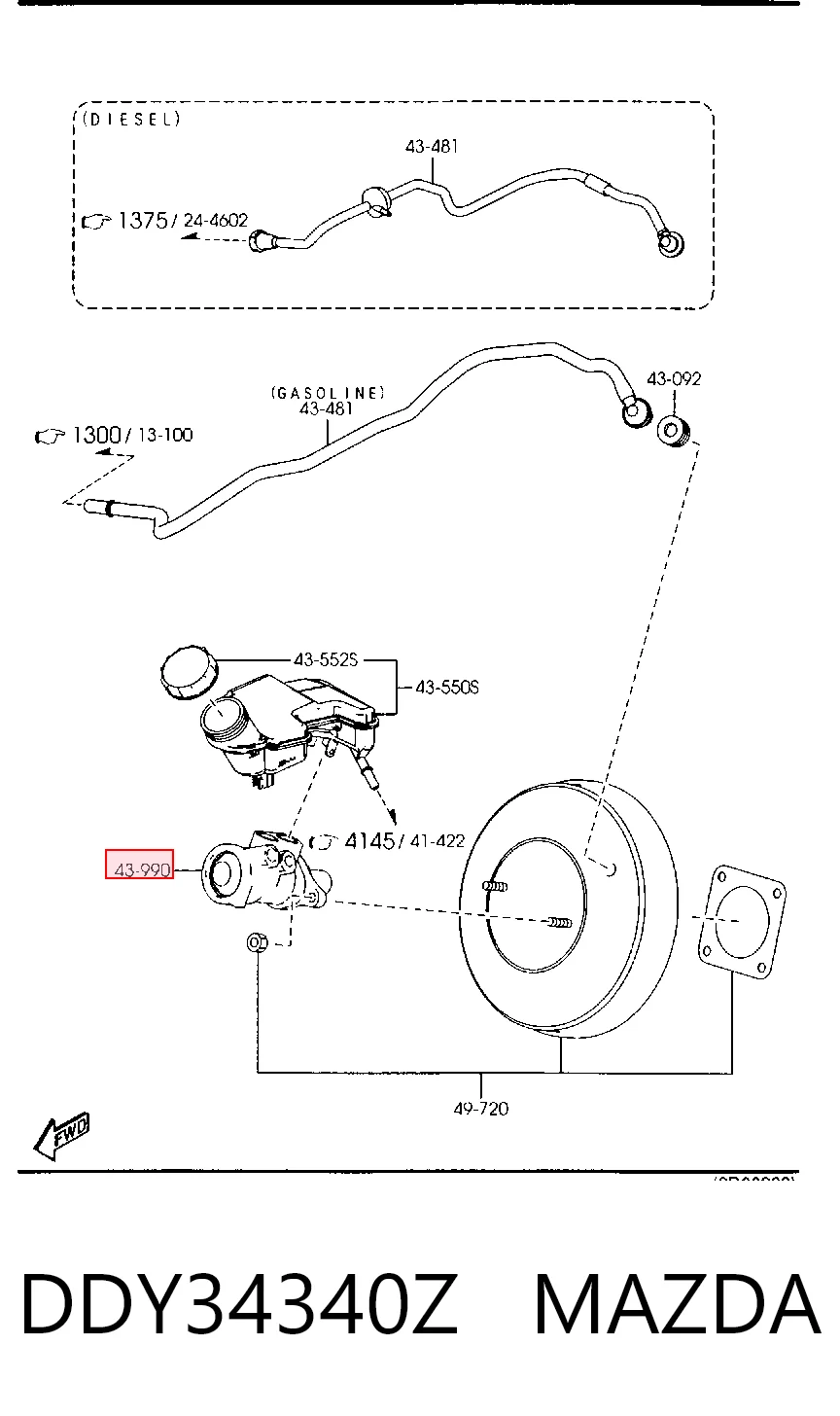 Цилиндр главный тормоза (гидротормозов) Ford Fusion универсал (JU) (2002 - 2012) цена, от 72.11 USD