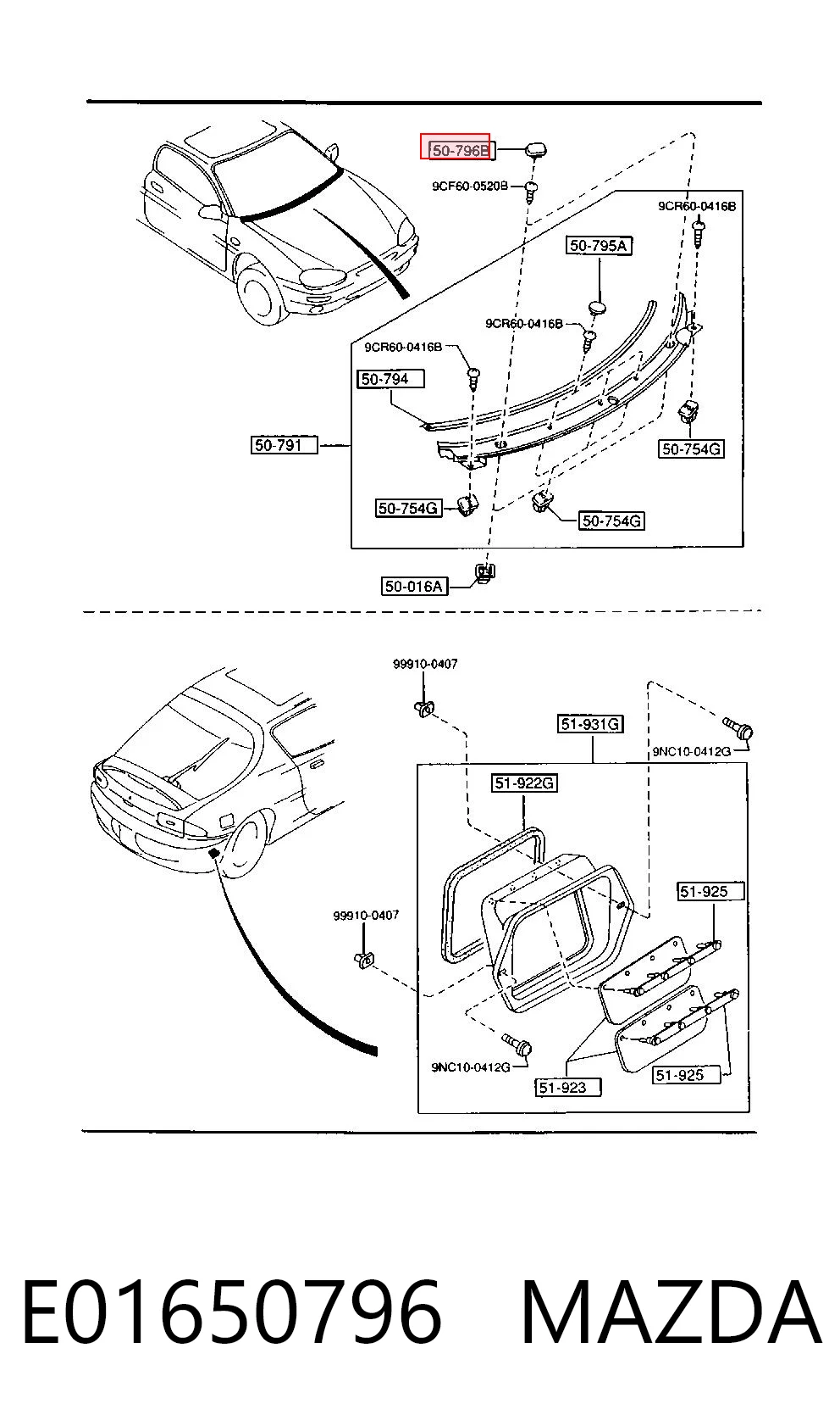 E01650796 Mazda Автостекло