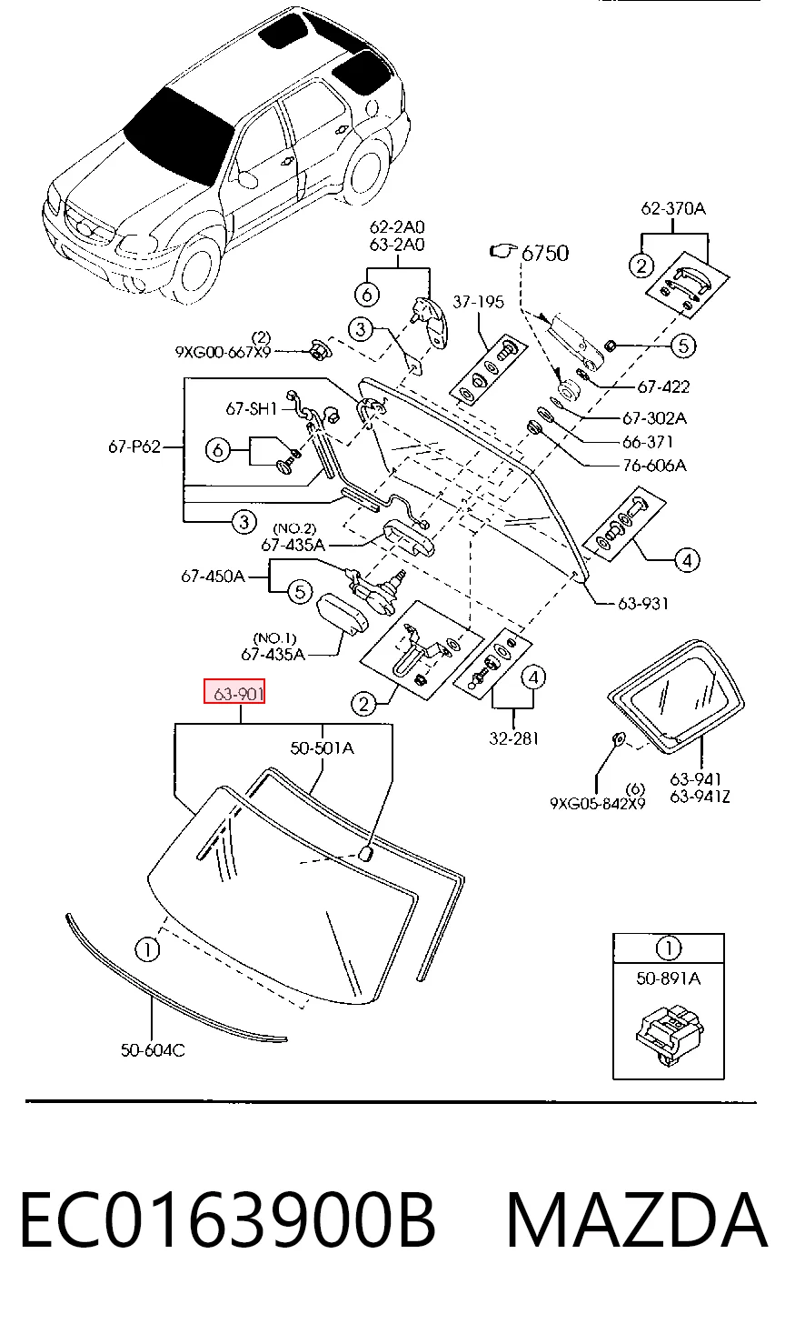 Стекло лобовое Ford 5L8Z7803100AA цена, от 195.77 USD