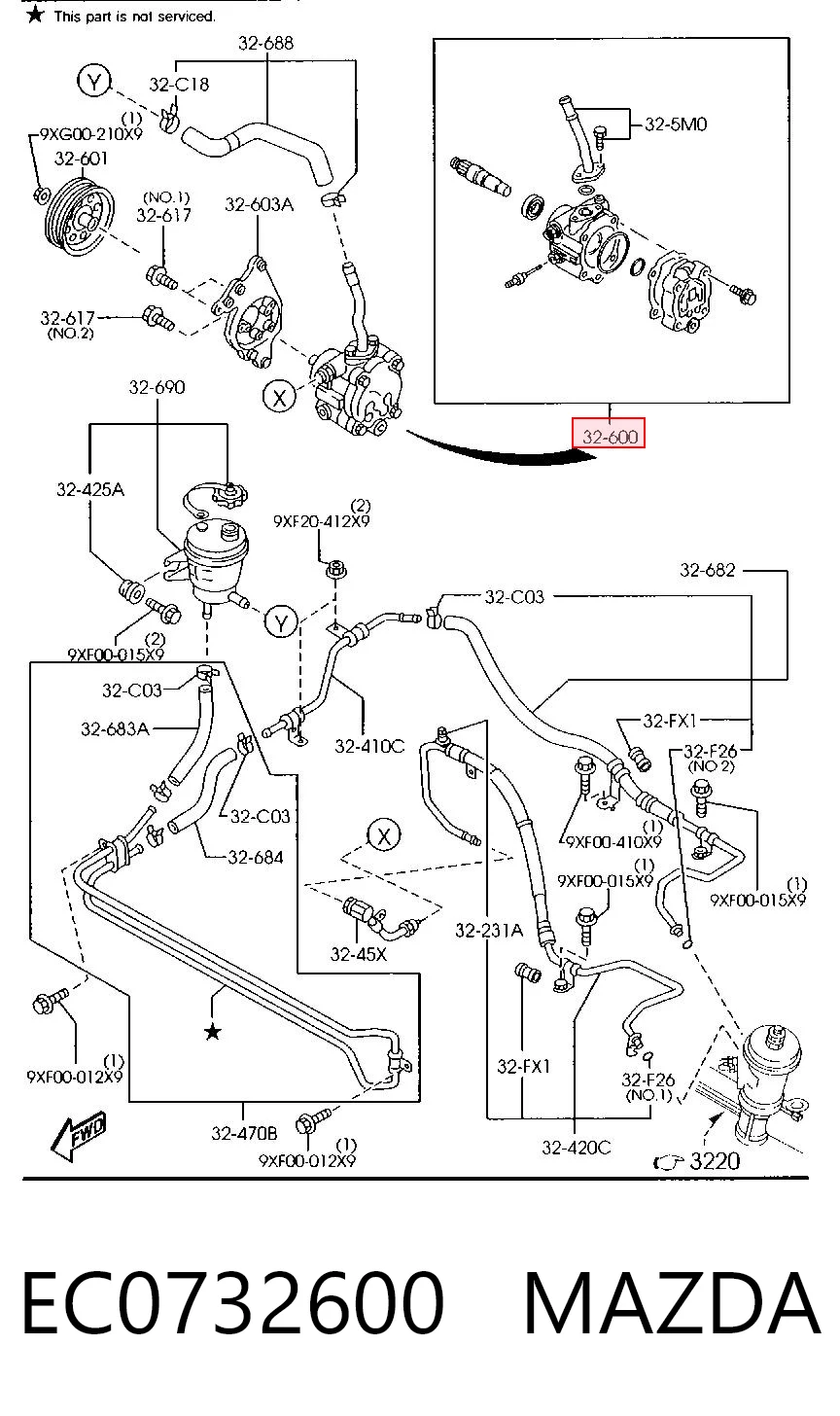 EC0732600 Mazda ГУР руля