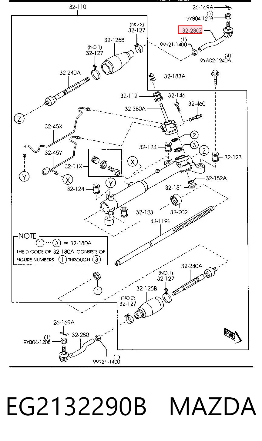 EG2132290B Mazda Наружный наконечник рулевой тяги