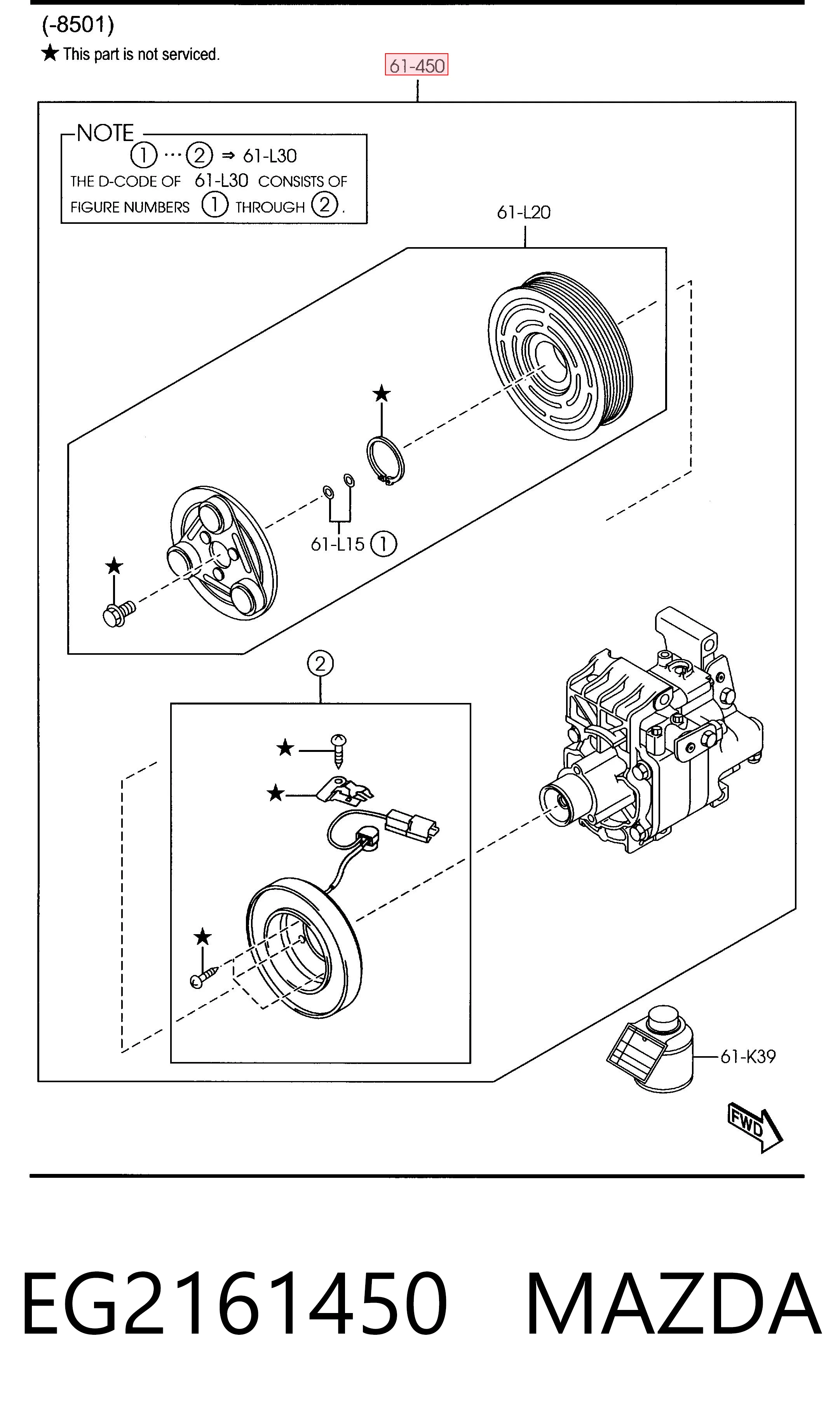 EG2161450 Mazda Компрессор хладагента