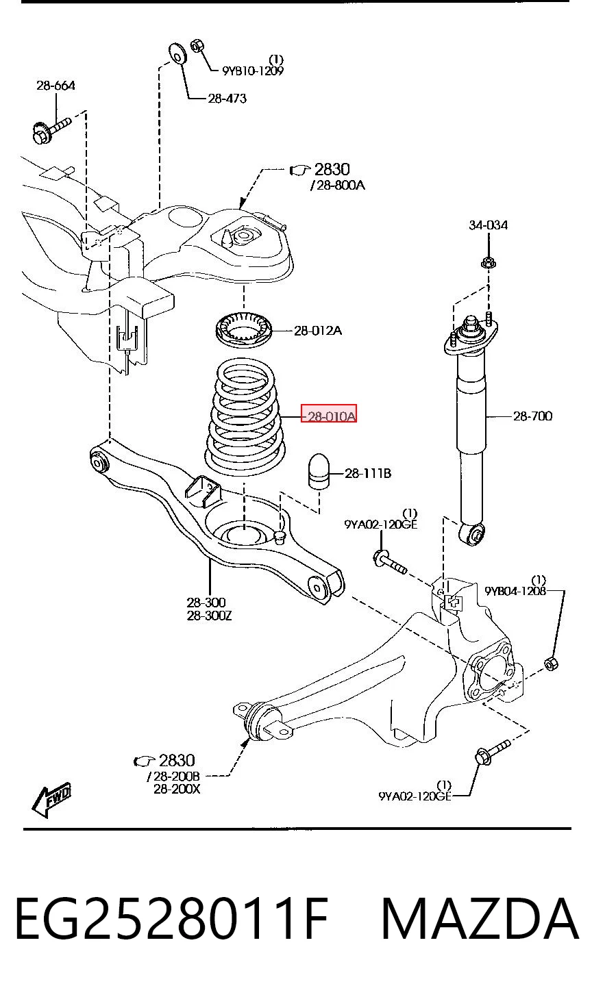 Пружина амортизатора Mazda CX-7 внедорожник (ER) (2006 - 2009) цена, от 31.24 USD